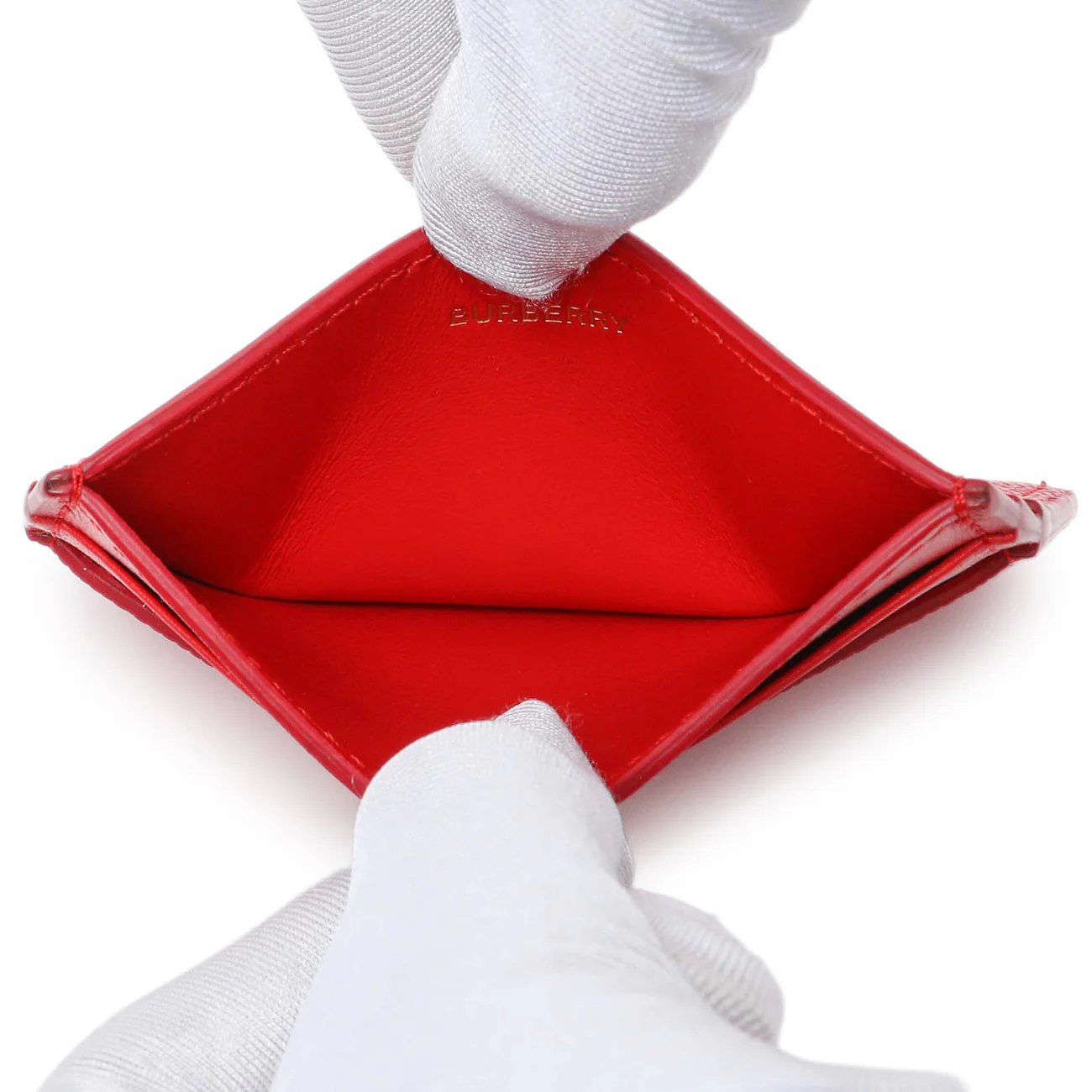 Burberry Red Calfskin Card Holder - Image 4