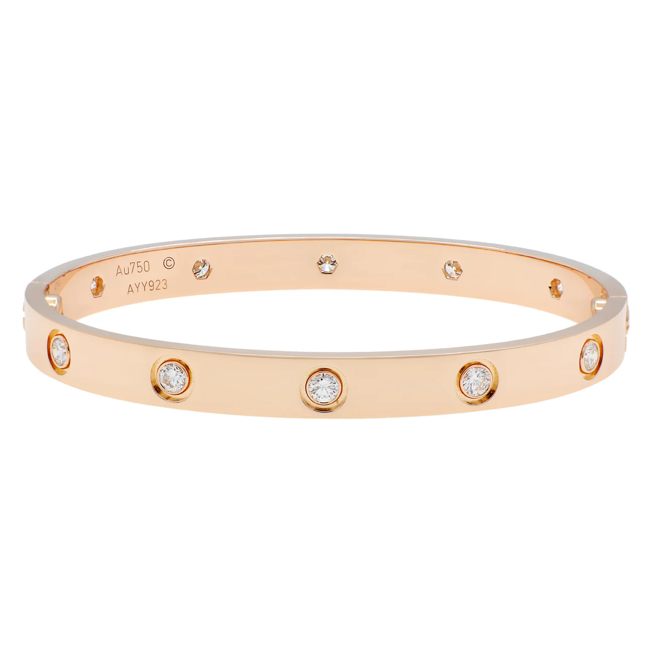 Cartier 18K Rose Gold 10 Diamond Love Bracelet - Image 2