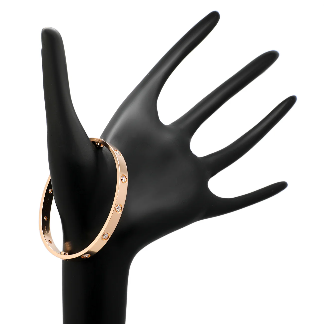 Cartier 18K Rose Gold 10 Diamond Love Bracelet - Image 3