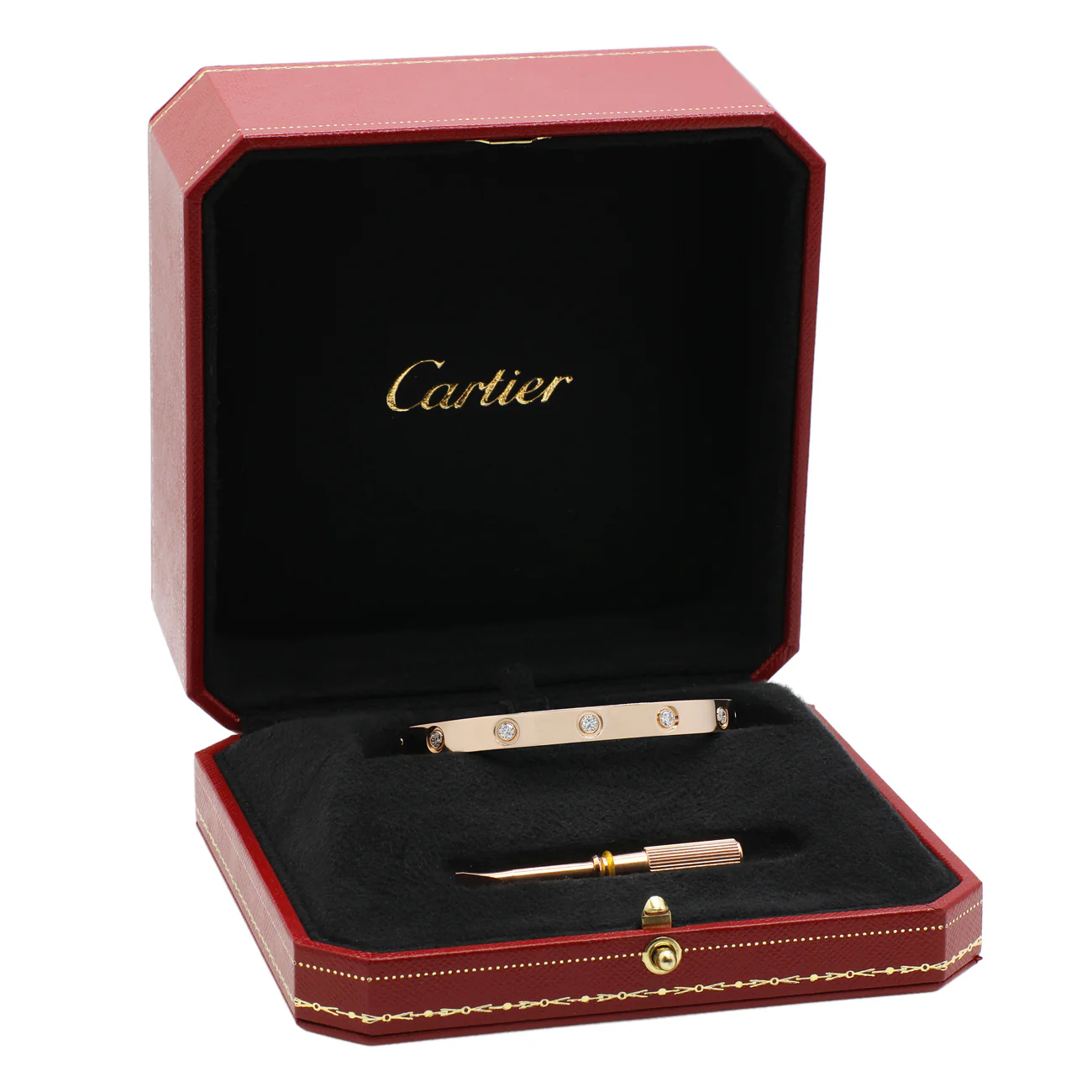 Cartier 18K Rose Gold 10 Diamond Love Bracelet - Image 4