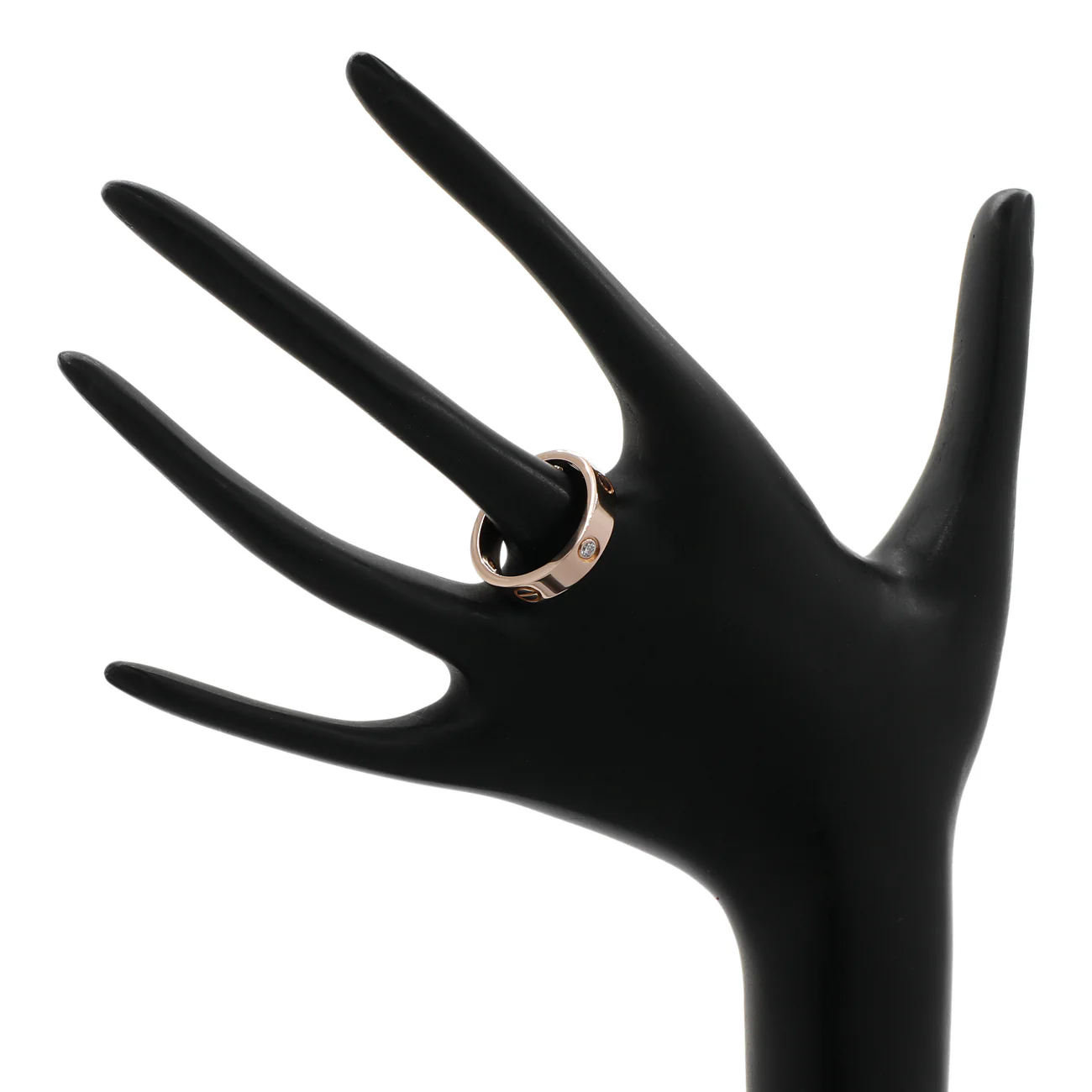 Cartier 18K Rose Gold 3 Diamond Classic Love Ring - Image 3