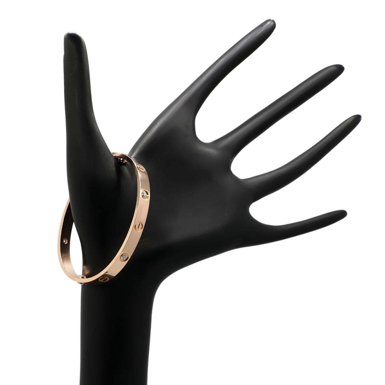 Cartier 18K Rose Gold 4 Diamond Love Bracelet - Image 3