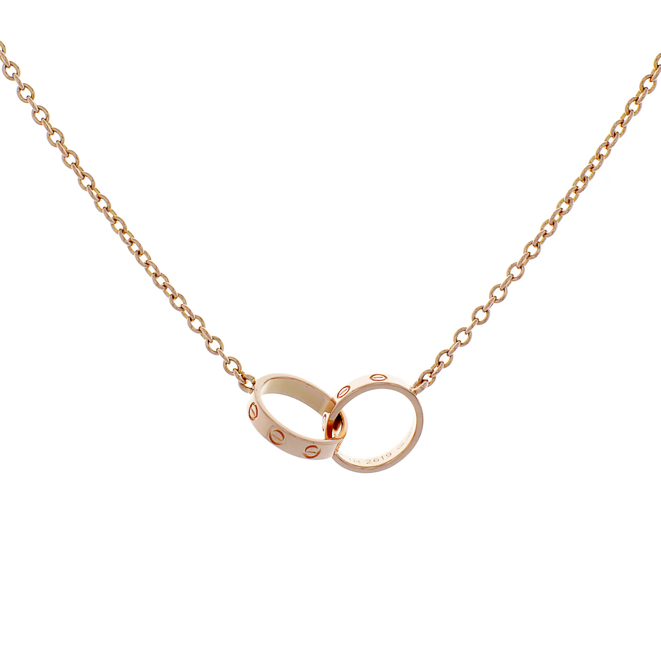 Cartier 18K Rose Gold Interlocking Love Necklace - Image 2