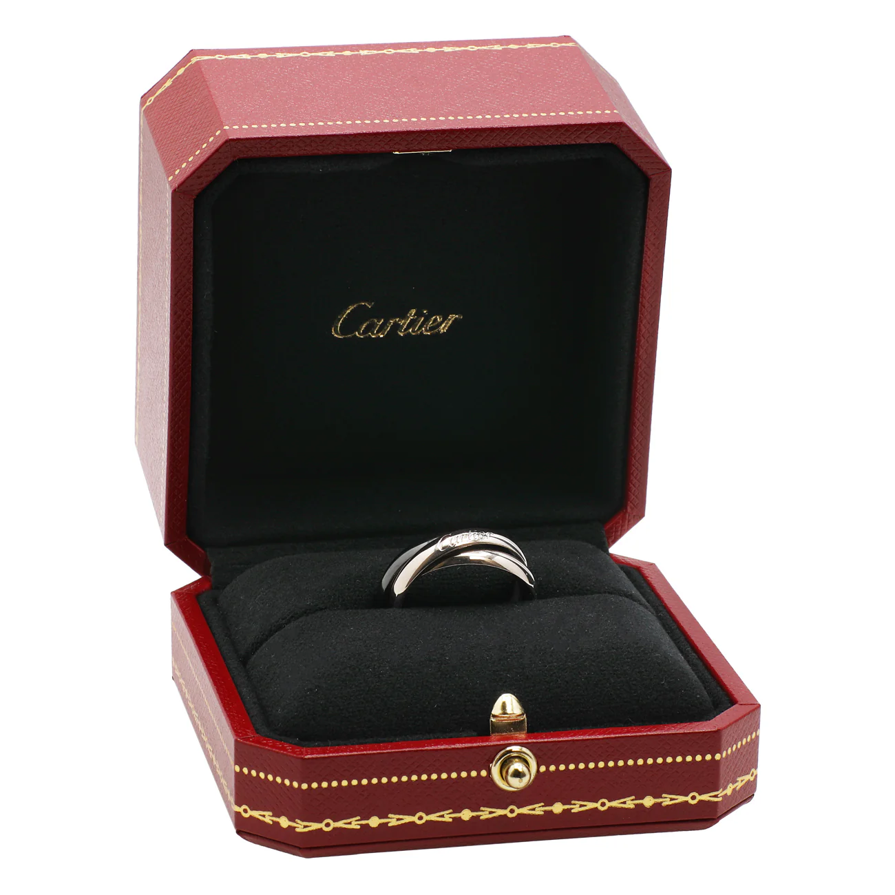 Cartier 18K White Gold Ceramic Trinity Ring - Image 4