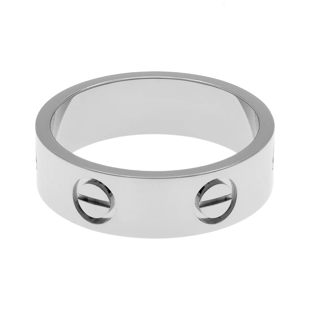 Cartier 18K White Gold Classic Love Ring - Image 2