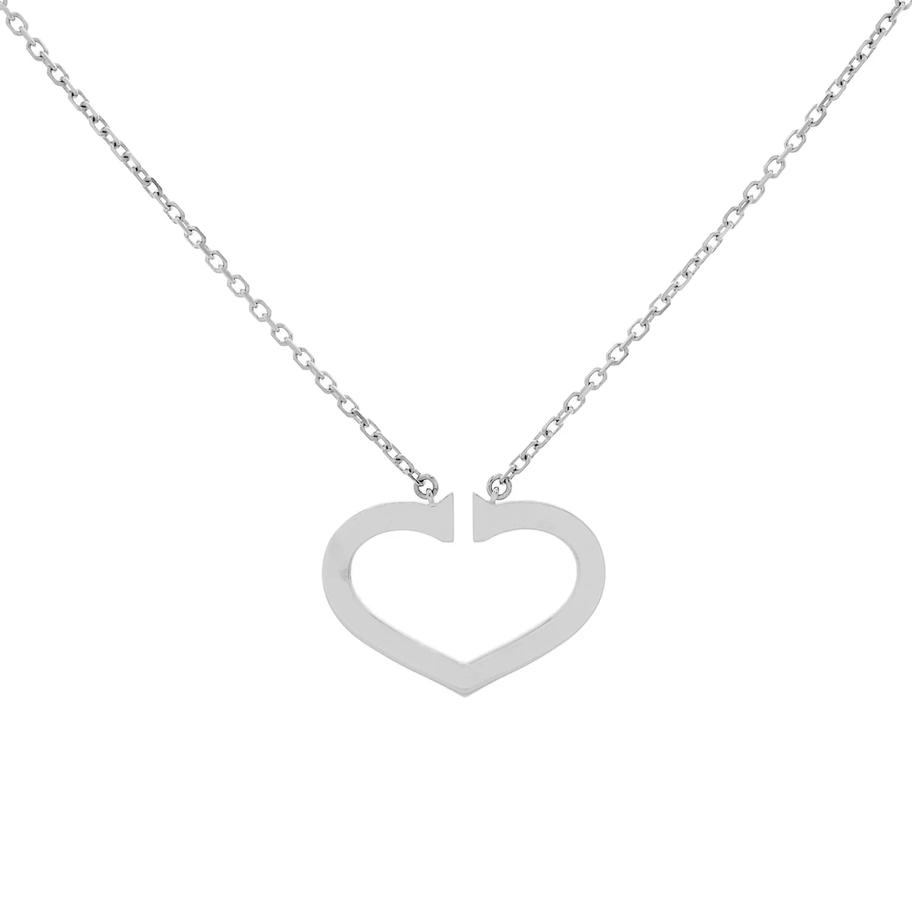 Cartier 18K White Gold Diamond Large Hearts and Symbols Pendant Necklace - Image 2
