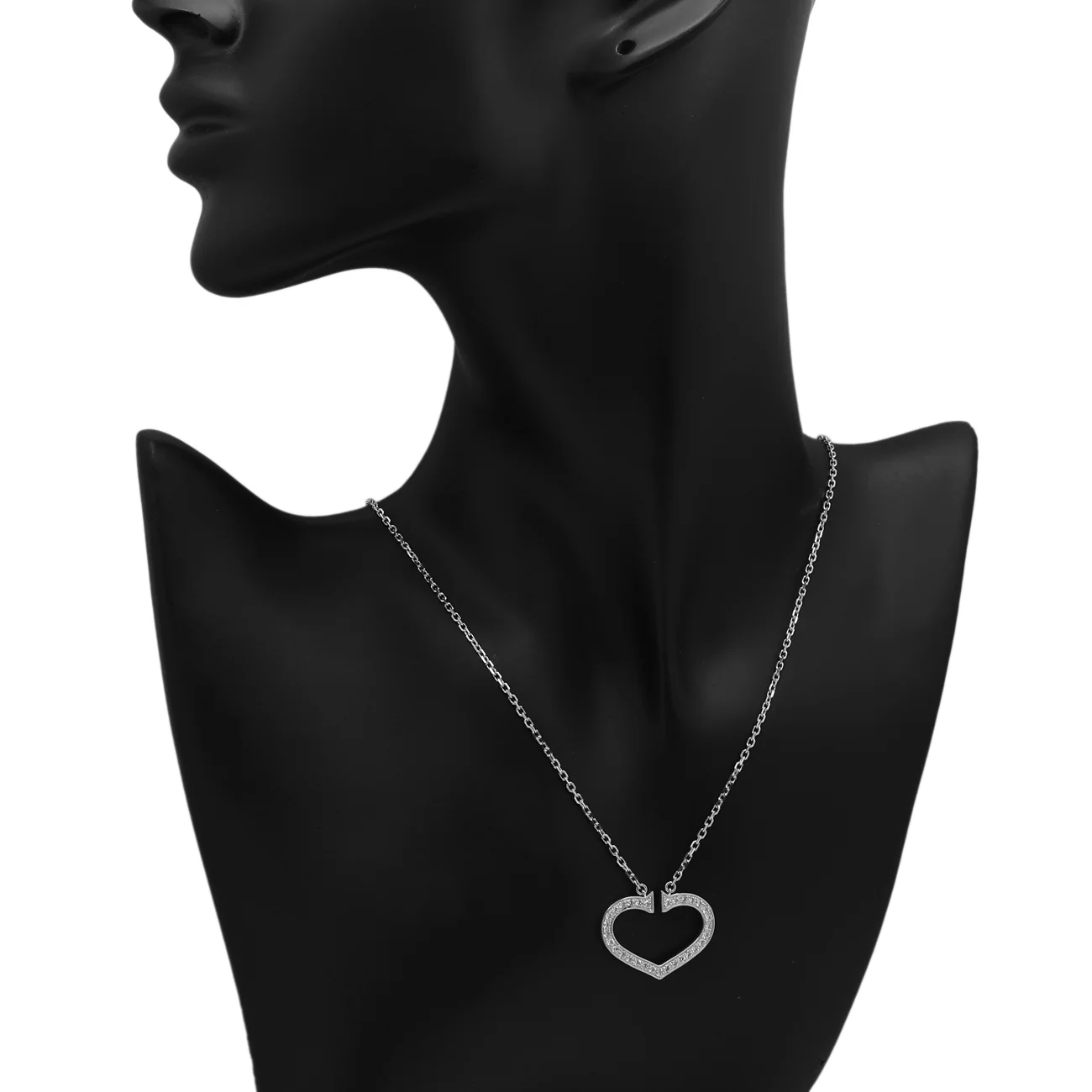Cartier 18K White Gold Diamond Large Hearts and Symbols Pendant Necklace - Image 5