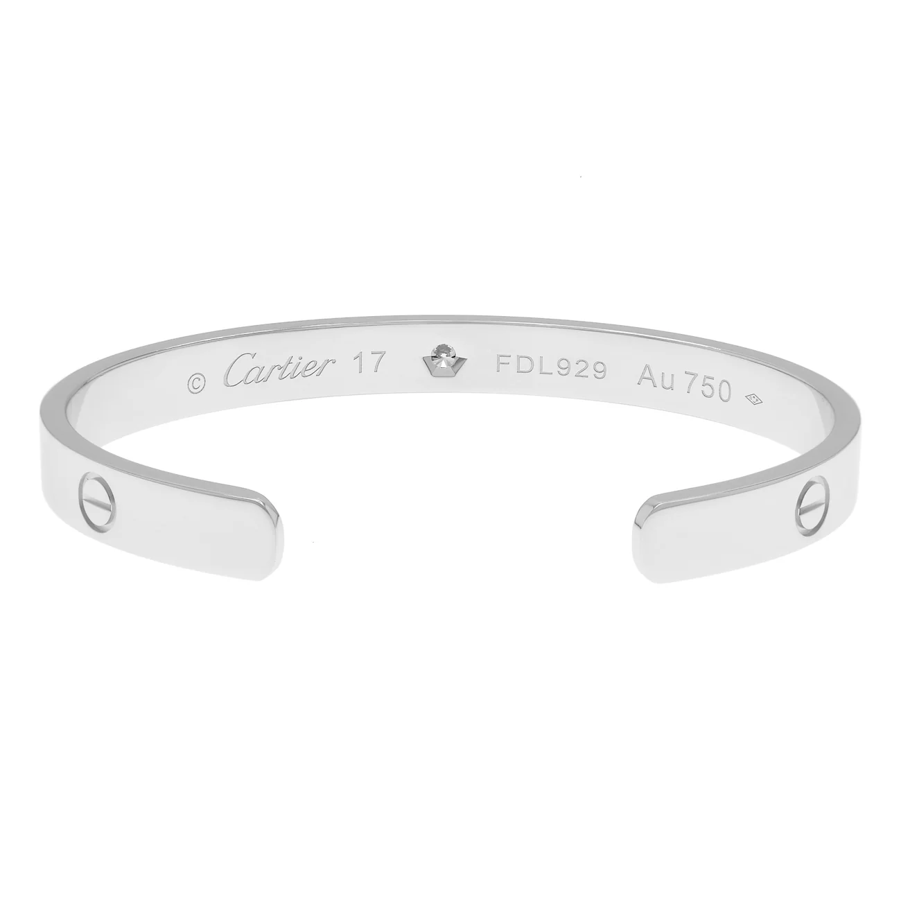Cartier 18K White Gold Diamond Love Bracelet - Image 2