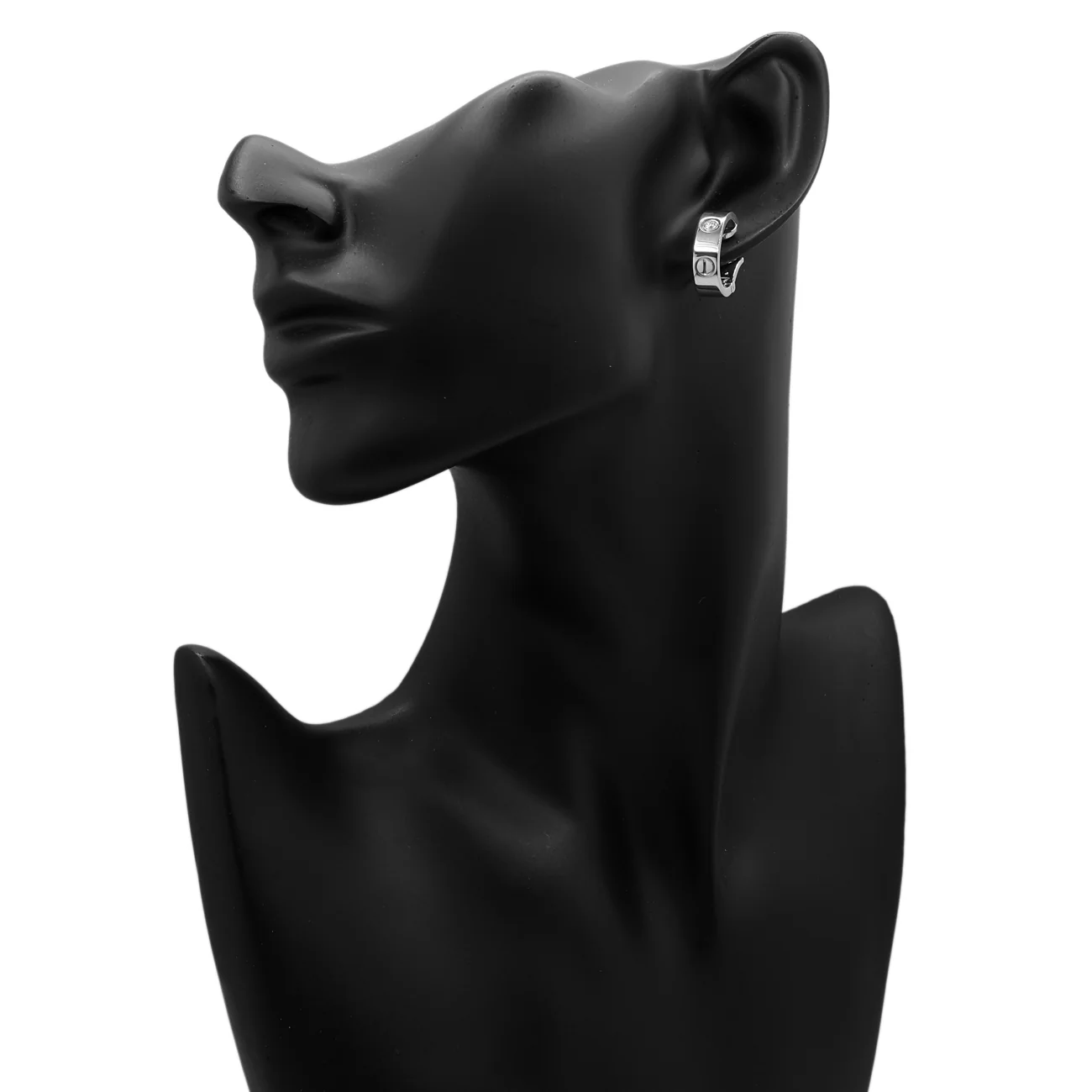 Cartier 18K White Gold Diamond Love Earrings - Image 3
