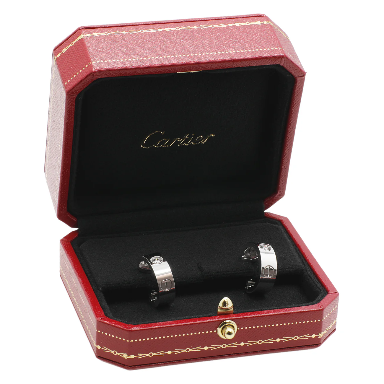 Cartier 18K White Gold Diamond Love Earrings - Image 4