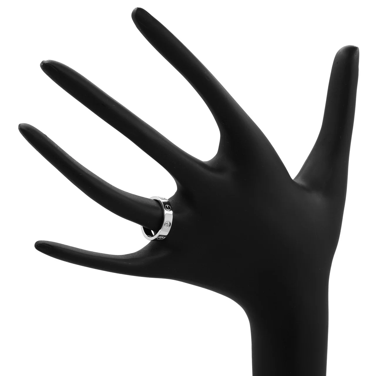 Cartier 18K White Gold Diamond Love Wedding Band - Image 3