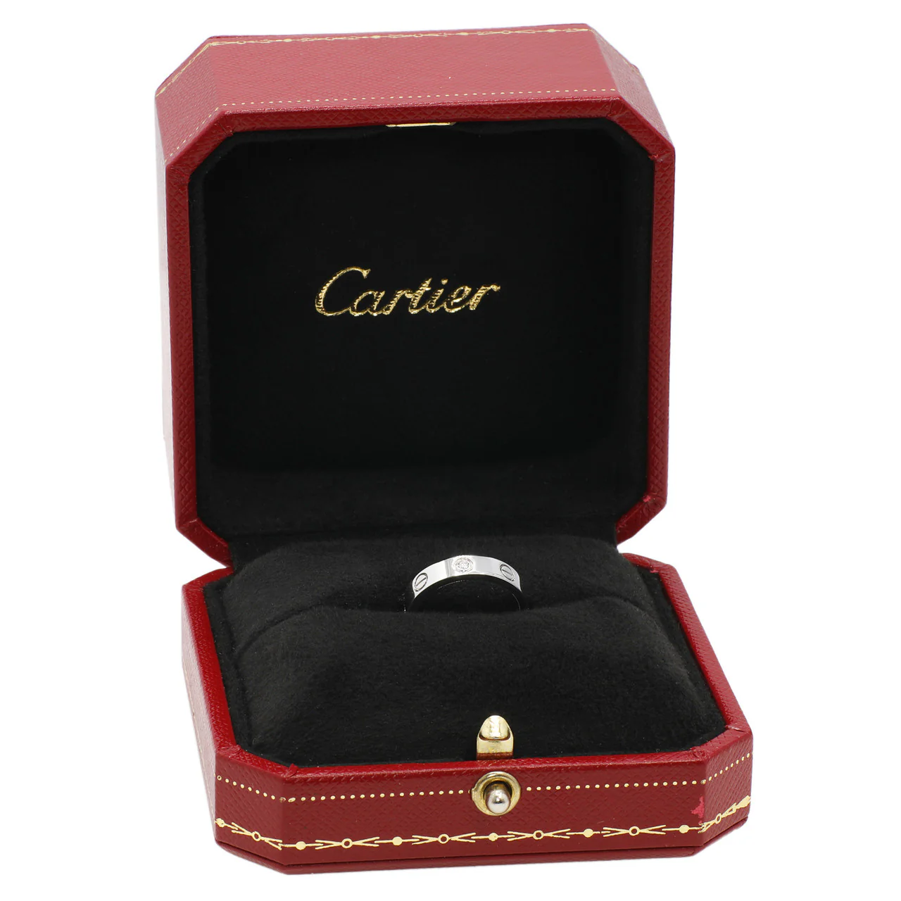 Cartier 18K White Gold Diamond Love Wedding Band - Image 4
