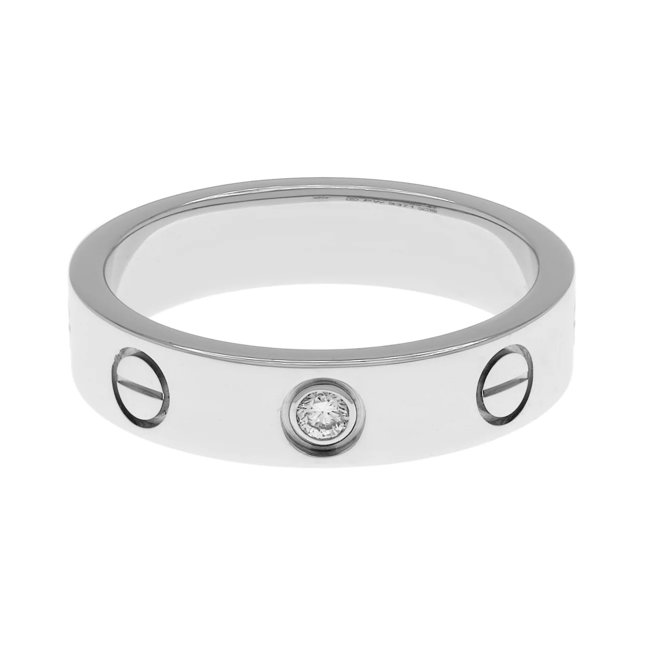 Cartier 18K White Gold Diamond Love Wedding Band