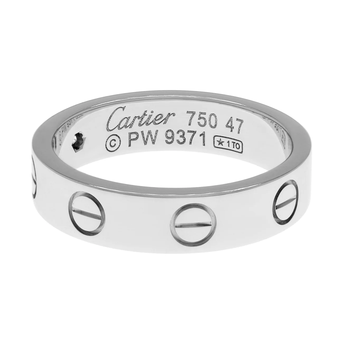 Cartier 18K White Gold Diamond Love Wedding Band - Image 2