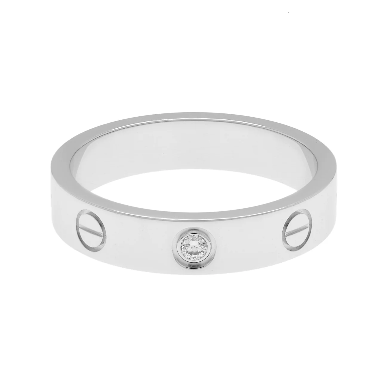 Cartier 18K White Gold Diamond Love Wedding Band