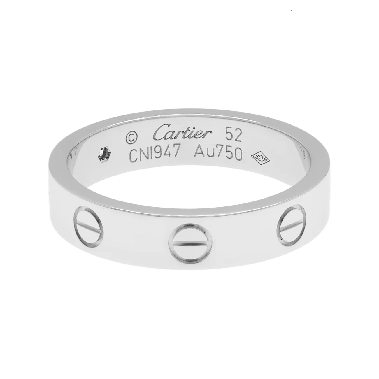 Cartier 18K White Gold Diamond Love Wedding Band - Image 2