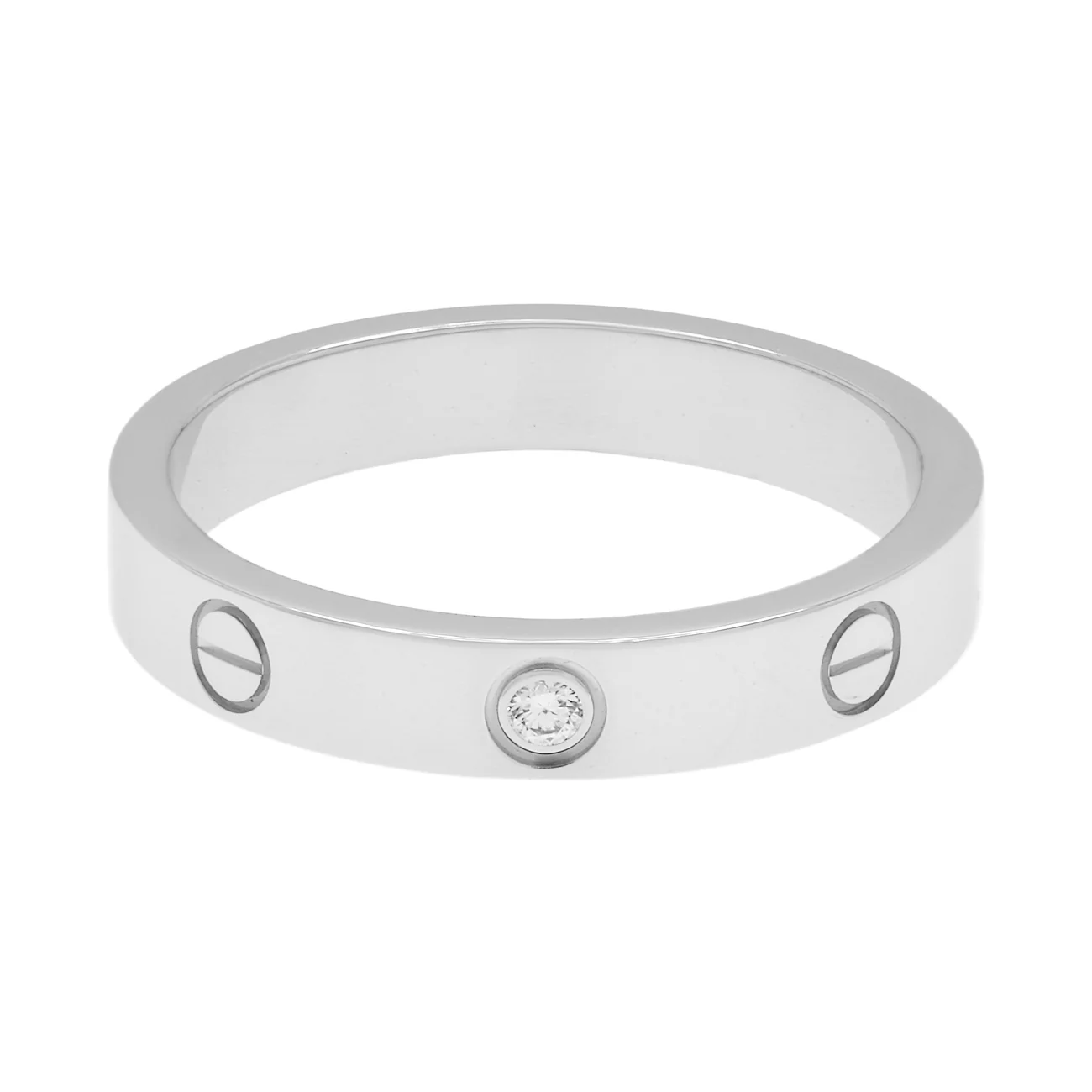 Cartier 18K White Gold Diamond Love Wedding Band