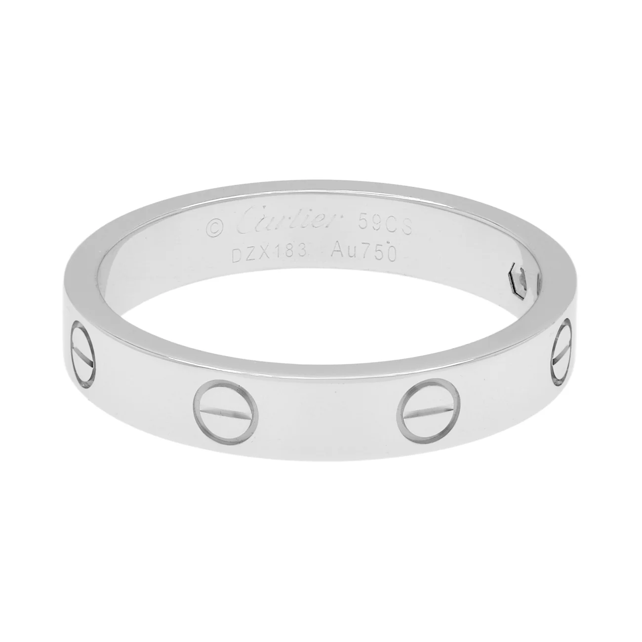 Cartier 18K White Gold Diamond Love Wedding Band - Image 2