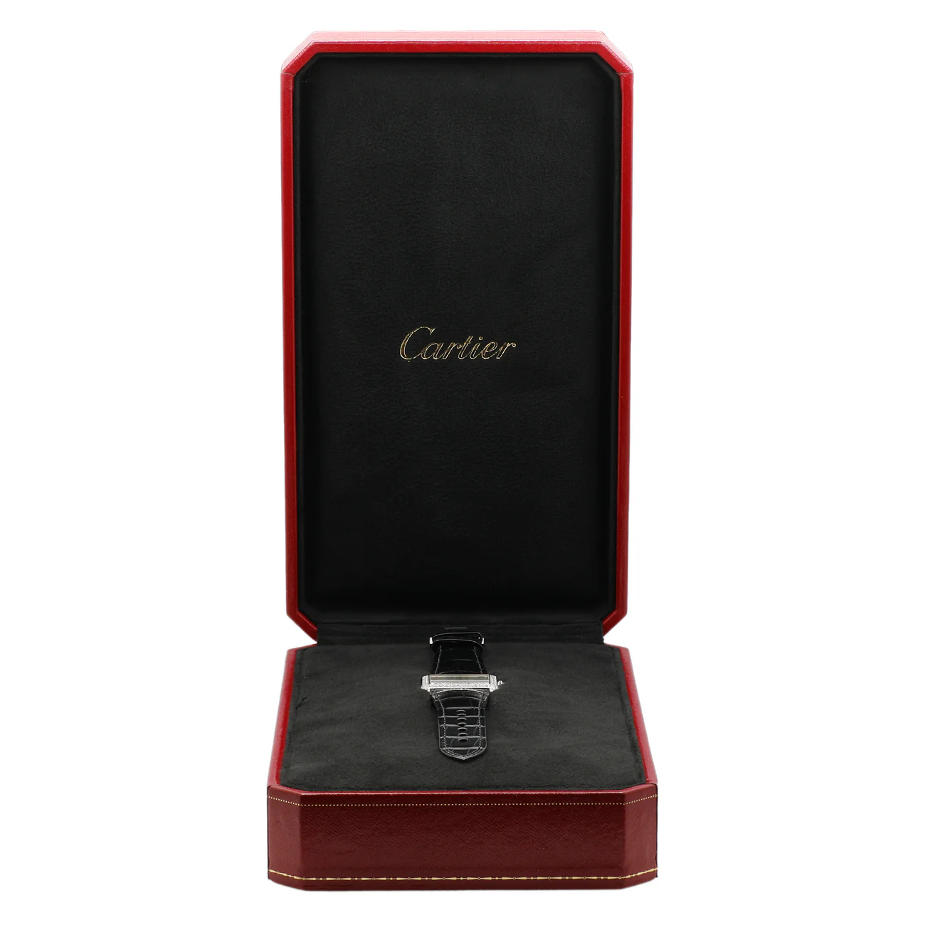 Cartier 18K White Gold Diamond Tank Divan 2613 - Image 6