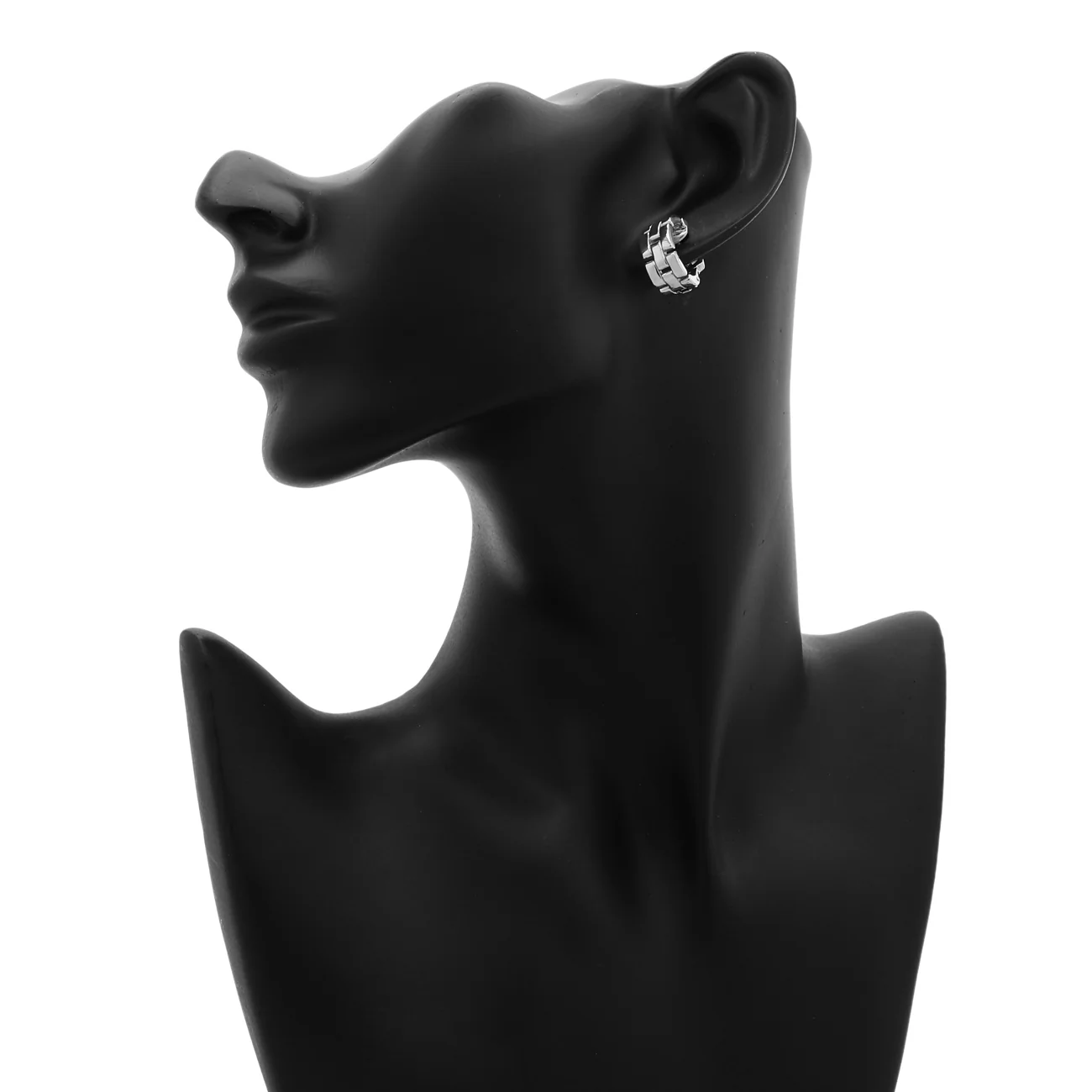 Cartier 18K White Gold Panthere Maillon Earrings - Image 3