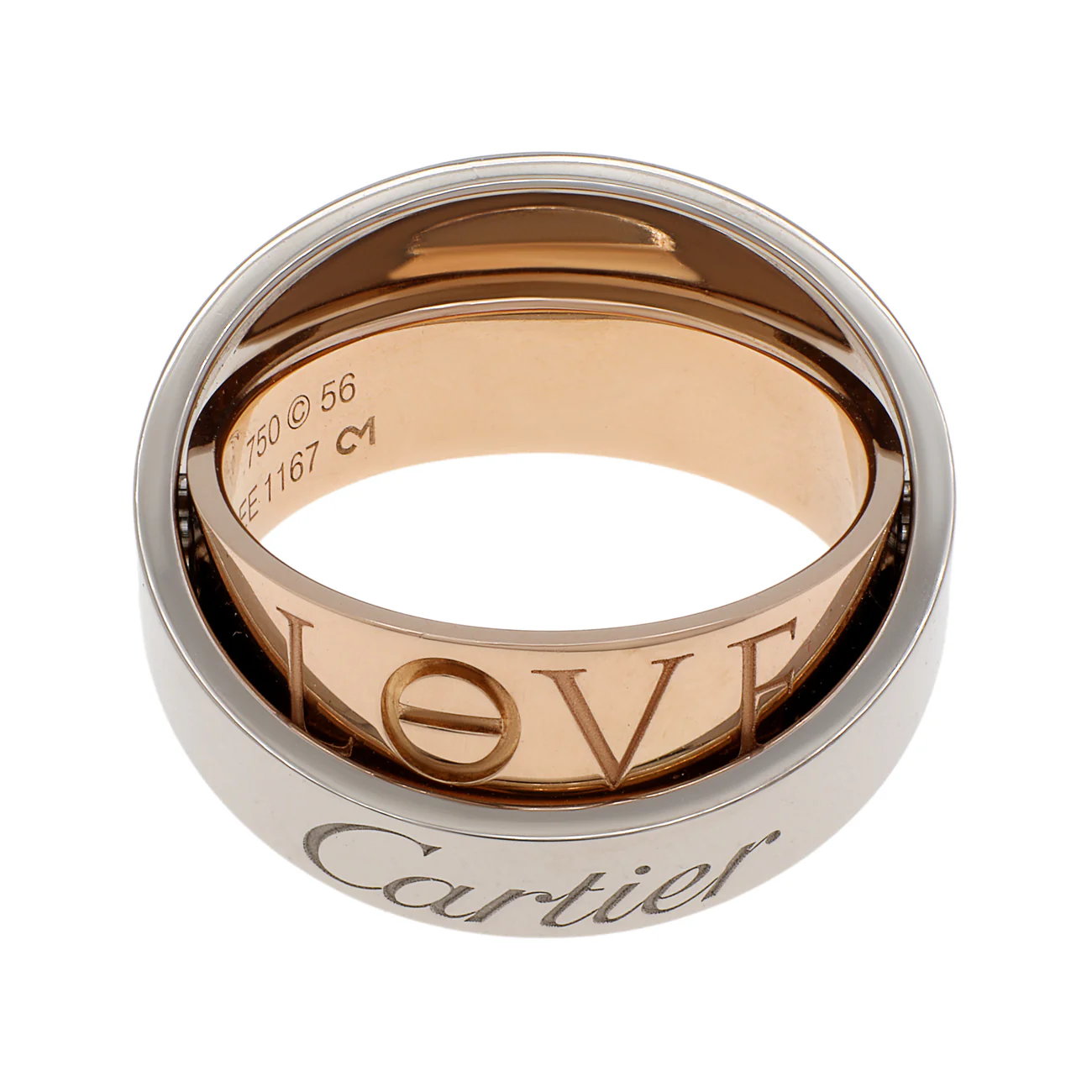 Cartier 18K White/Rose Gold Secret Love Ring
