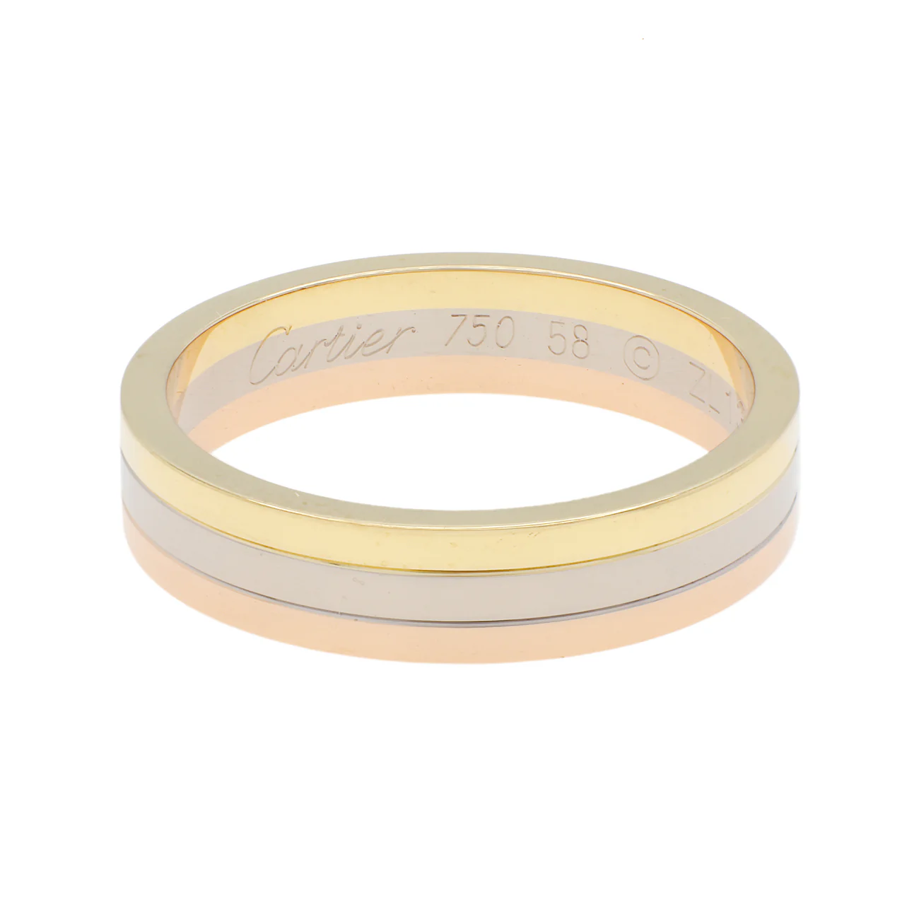 Cartier 18K White Yellow Rose Gold Vendome Louis Cartier Wedding Band Ring