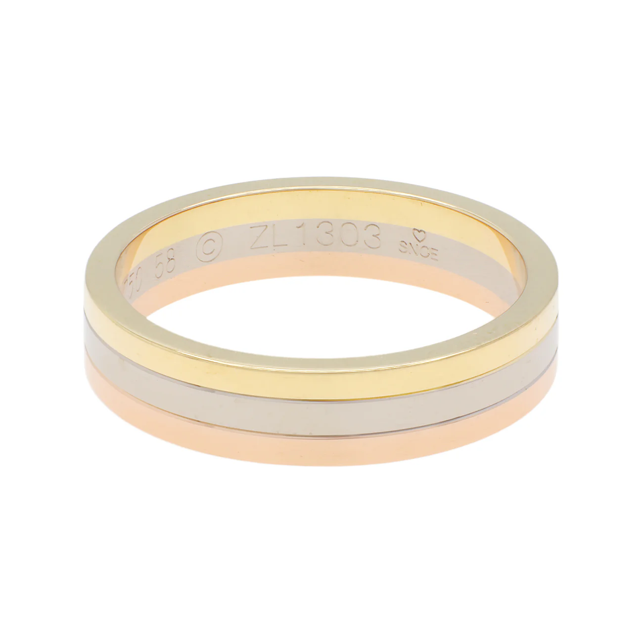 Cartier 18K White Yellow Rose Gold Vendome Louis Cartier Wedding Band Ring - Image 2