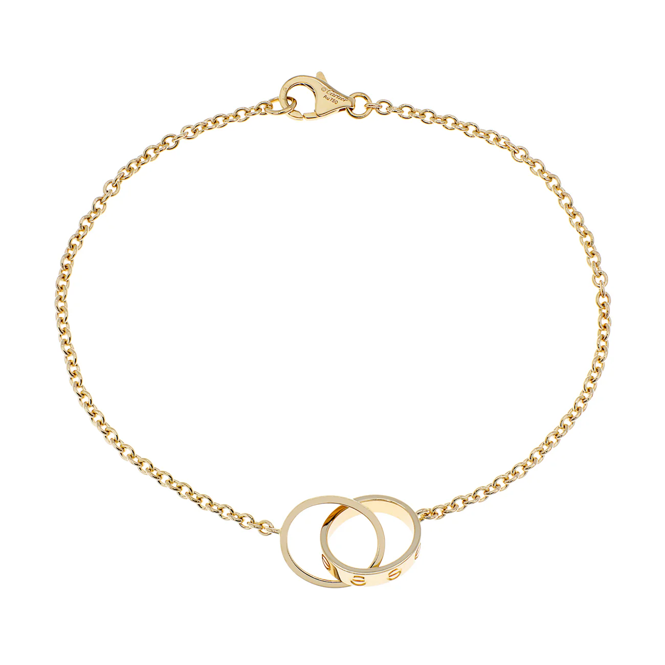 Cartier 18K Yellow Gold Love Bracelet on Chain