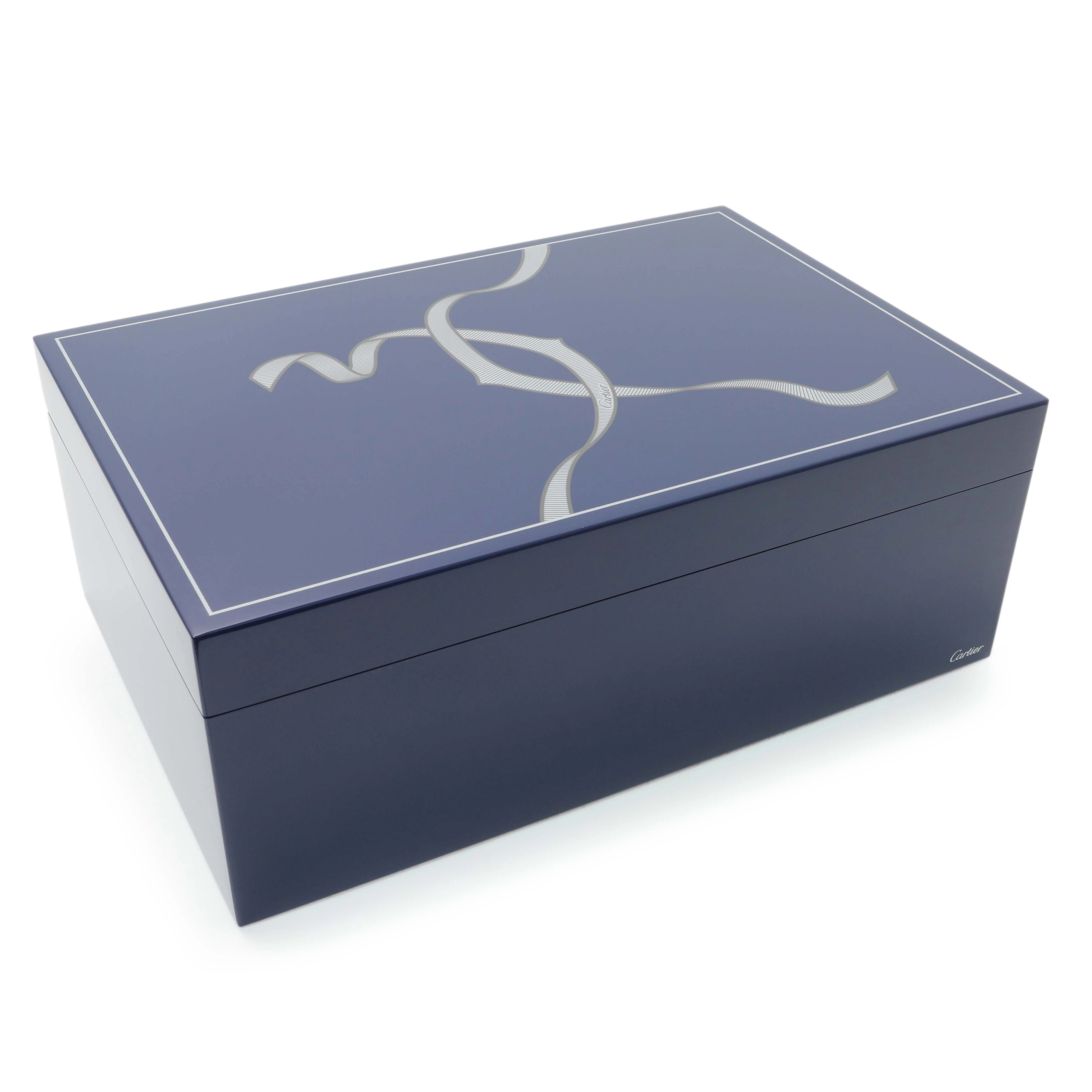Cartier Blue Lacquered Three Watch and Cufflink Box - Image 3