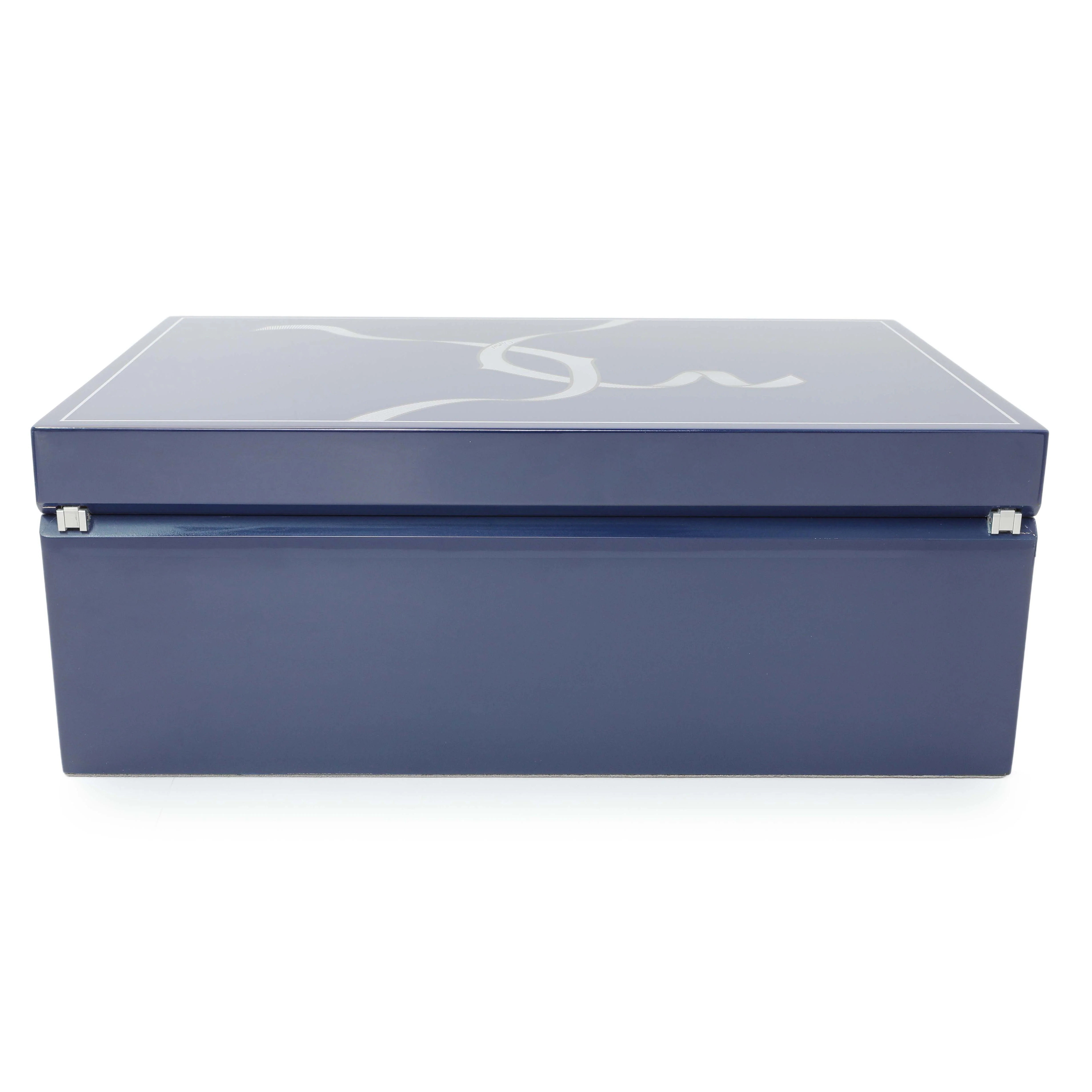 Cartier Blue Lacquered Three Watch and Cufflink Box - Image 5