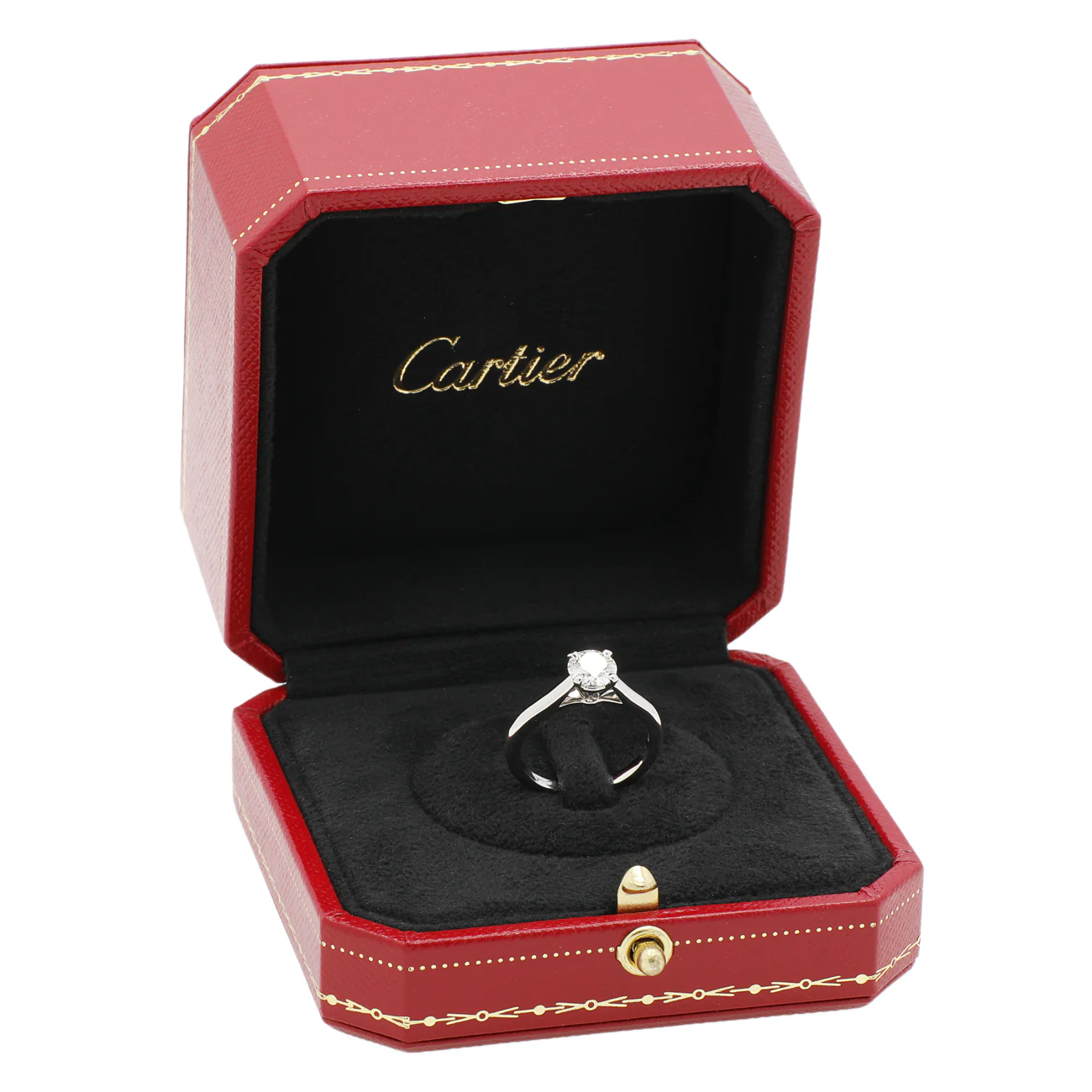 Cartier Platinum 0.80 Carat Diamond 1895 Solitaire Ring - Image 5