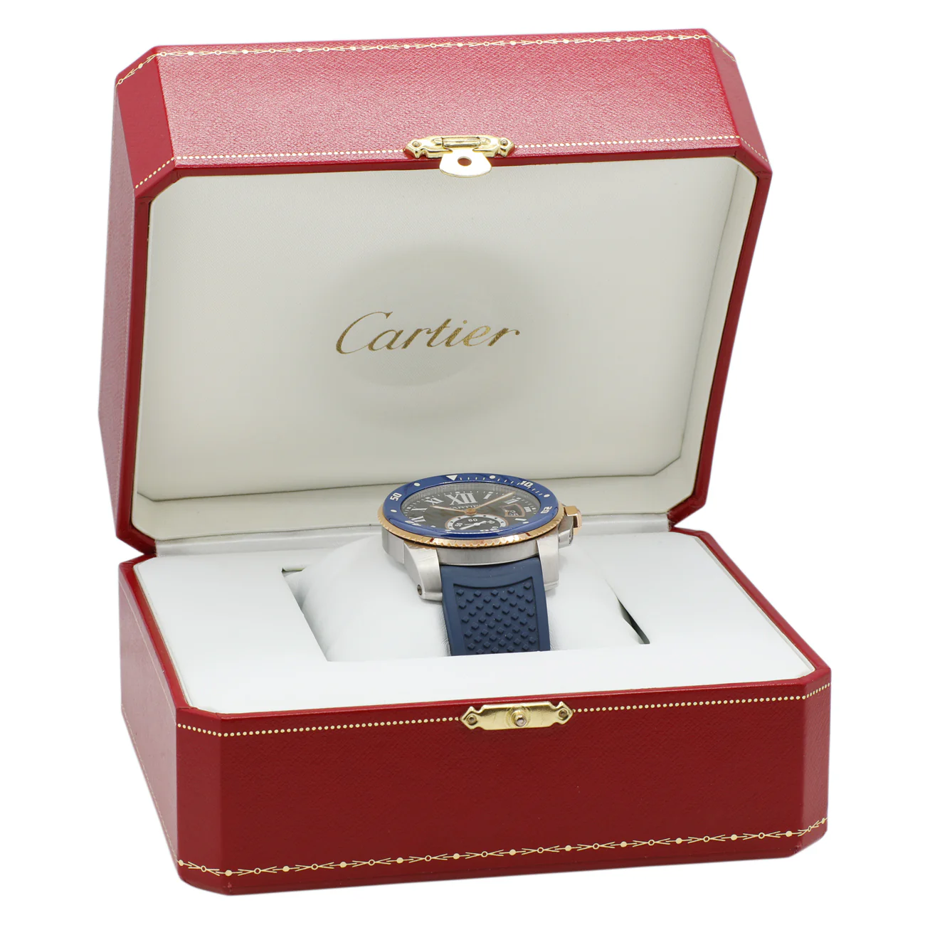 Cartier Stainless Steel 18K Rose Gold Calibre de Cartier Diver W2CA0009 - Image 6