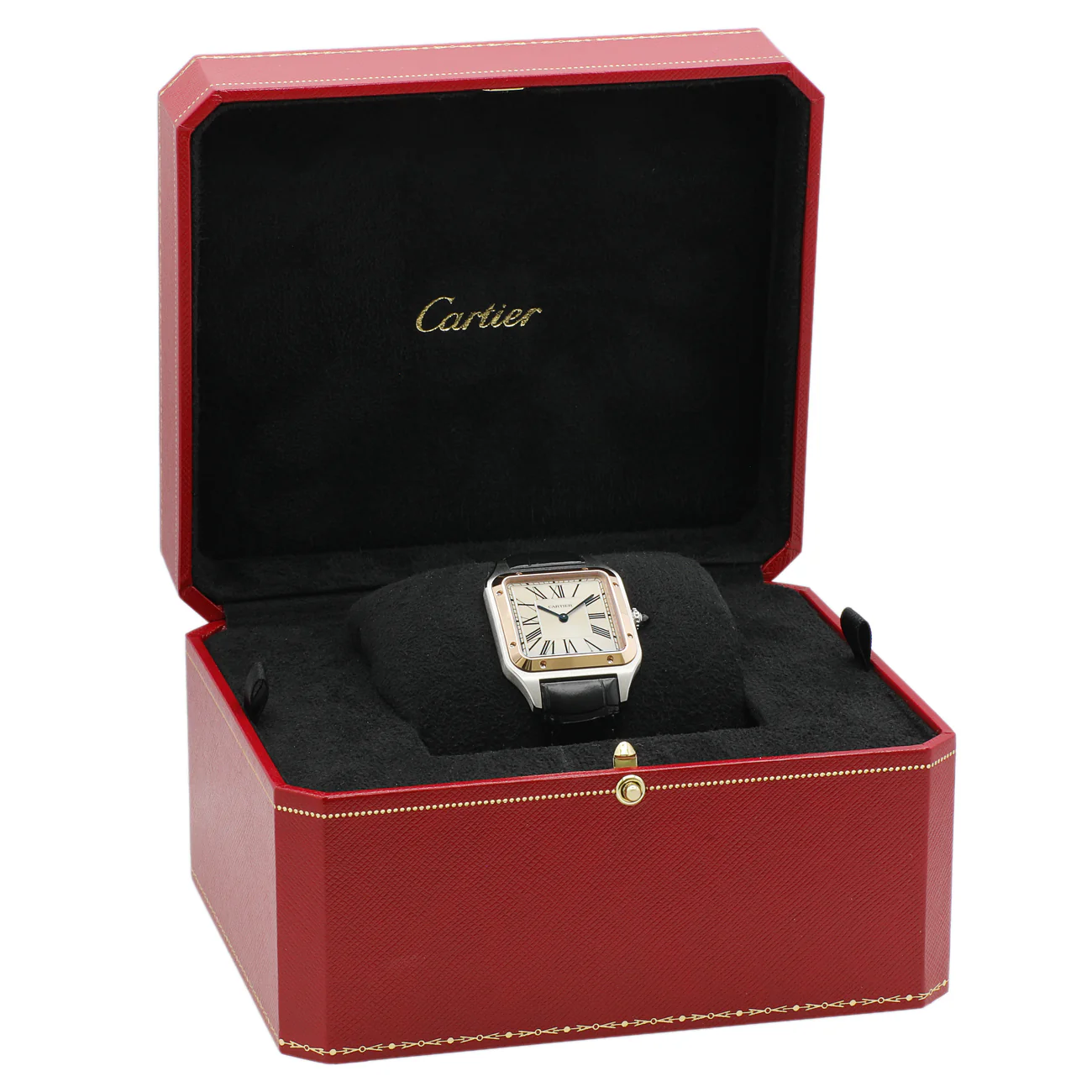 Cartier Stainless Steel 18K Rose Gold Santos Dumont Quartz W2SA0011 - Image 6