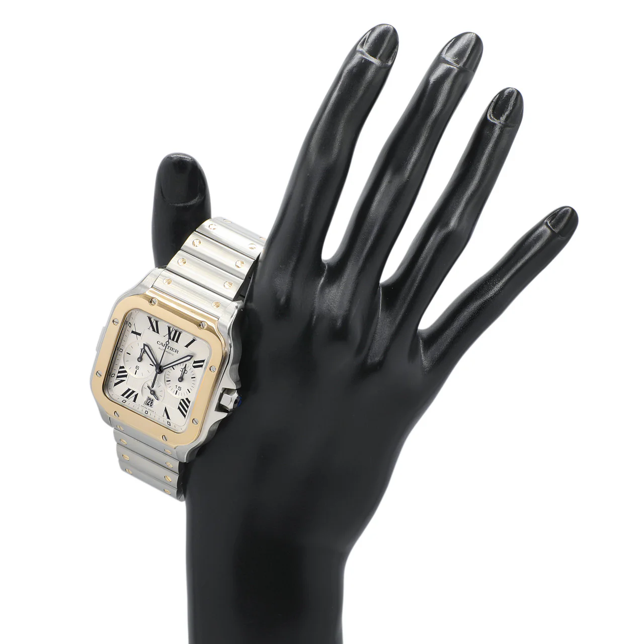 Cartier Stainless Steel 18K Yellow Gold Santos Chronograph W2SA0008 - Image 5