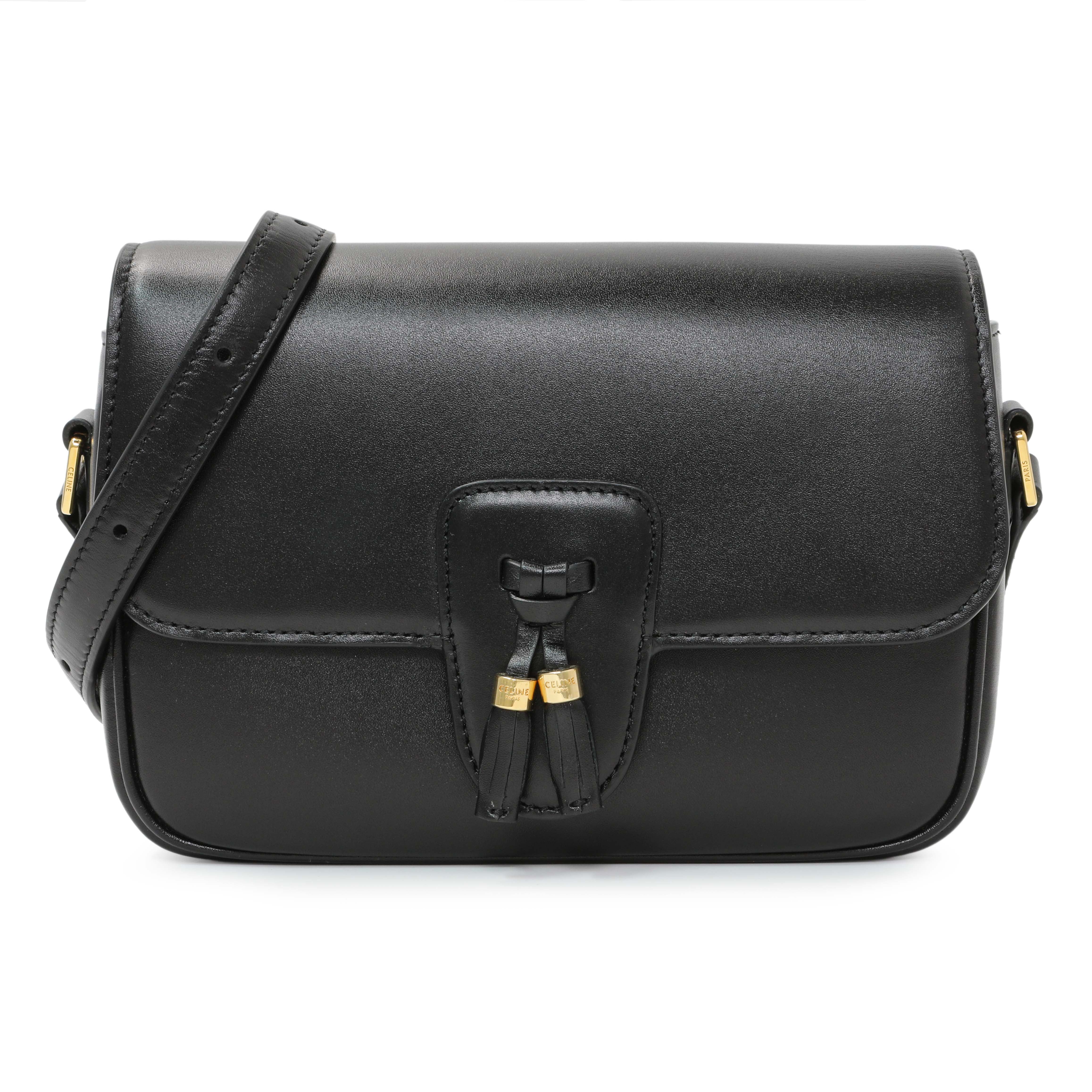 Celine Black Calfskin Medium Tassel Bag