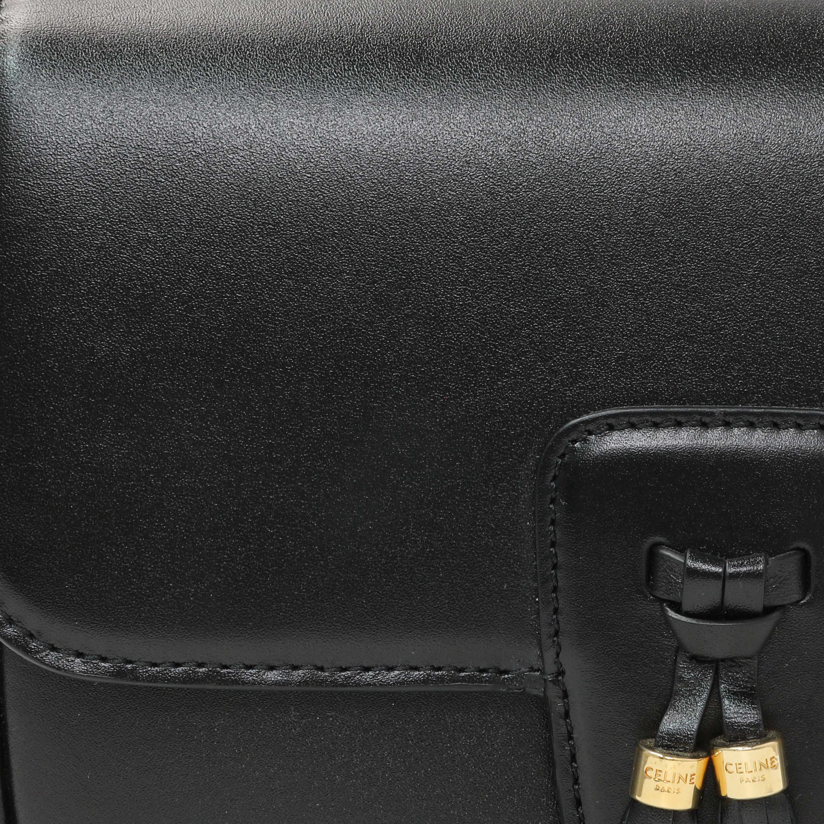 Celine Black Calfskin Medium Tassel Bag - Image 8