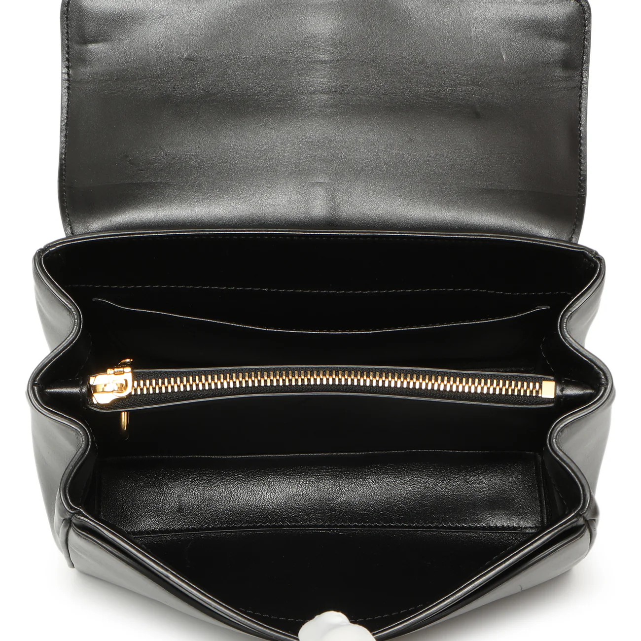 Celine Black Calfskin Small 16 Top Handle Bag - Image 4