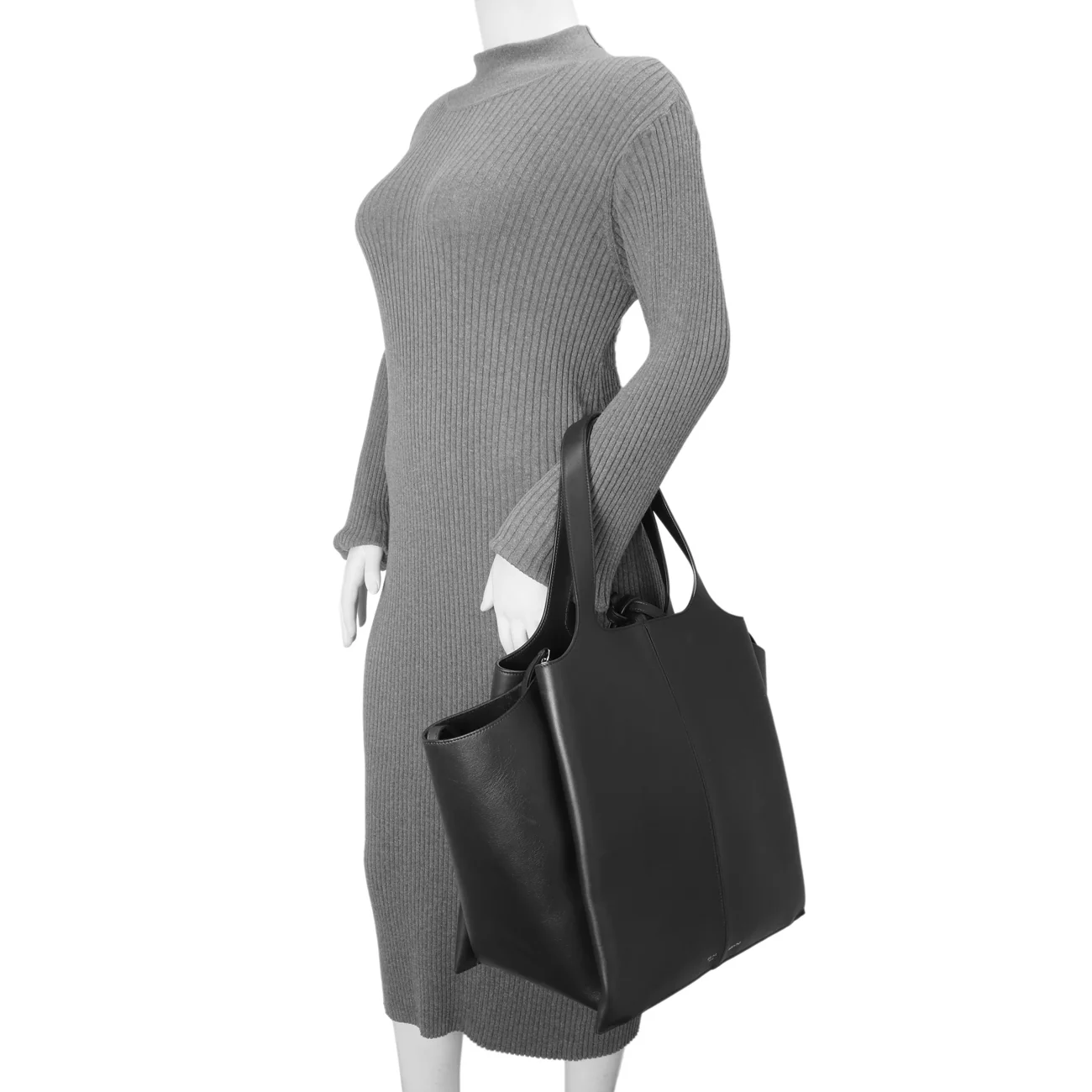 Celine Black Calfskin Vertical Tri-Fold Bag - Image 11