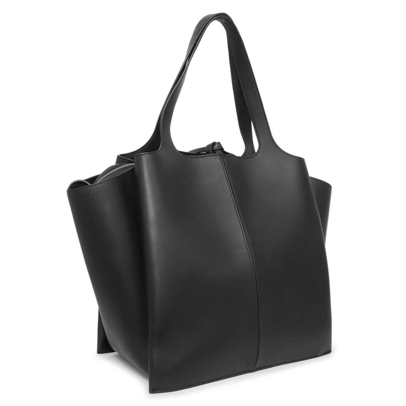 Celine Black Calfskin Vertical Tri-Fold Bag - Image 2