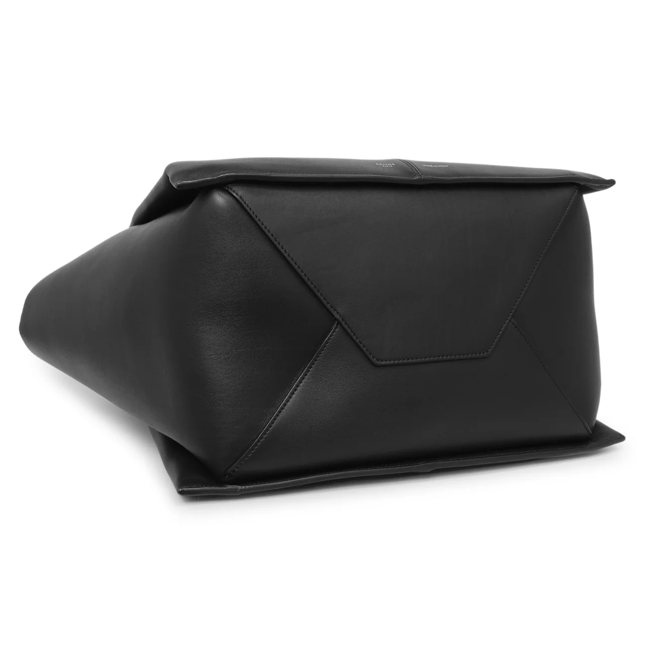 Celine Black Calfskin Vertical Tri-Fold Bag - Image 3