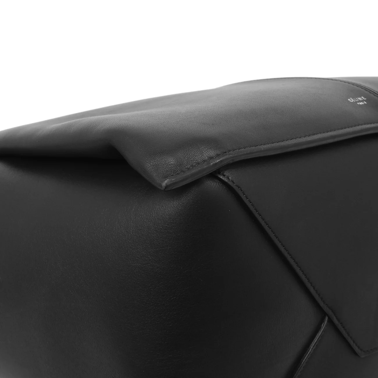 Celine Black Calfskin Vertical Tri-Fold Bag - Image 4