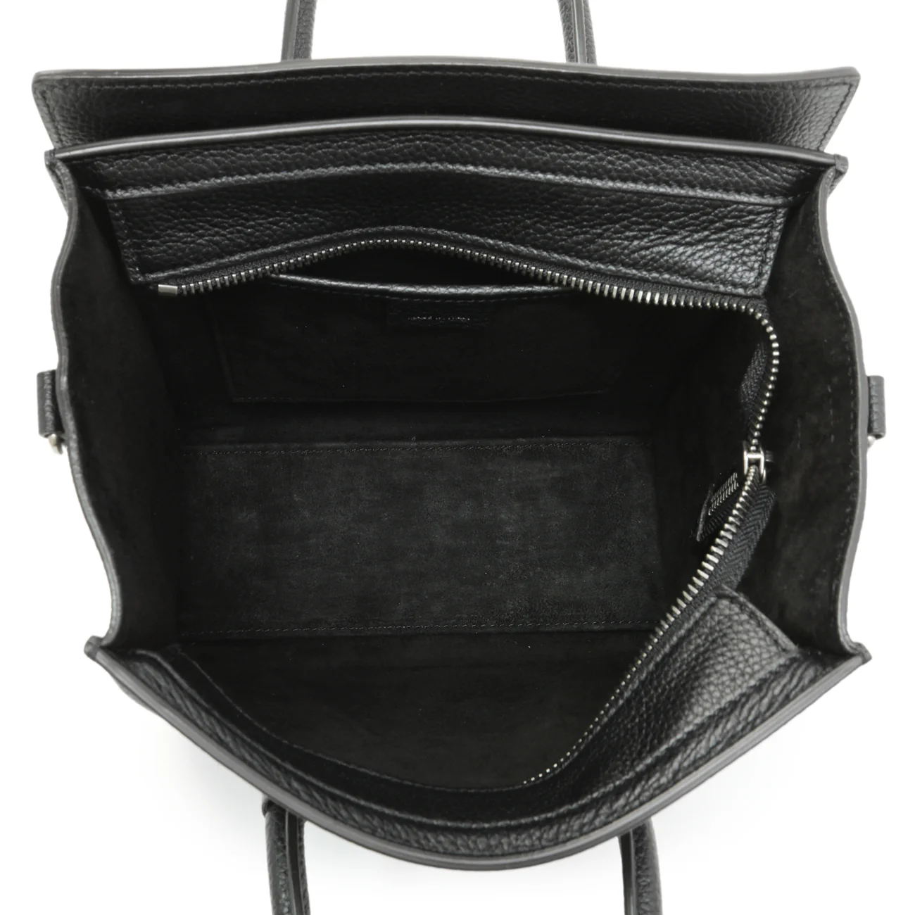 Celine Black Drummed Calfskin Nano Luggage Tote - Image 4