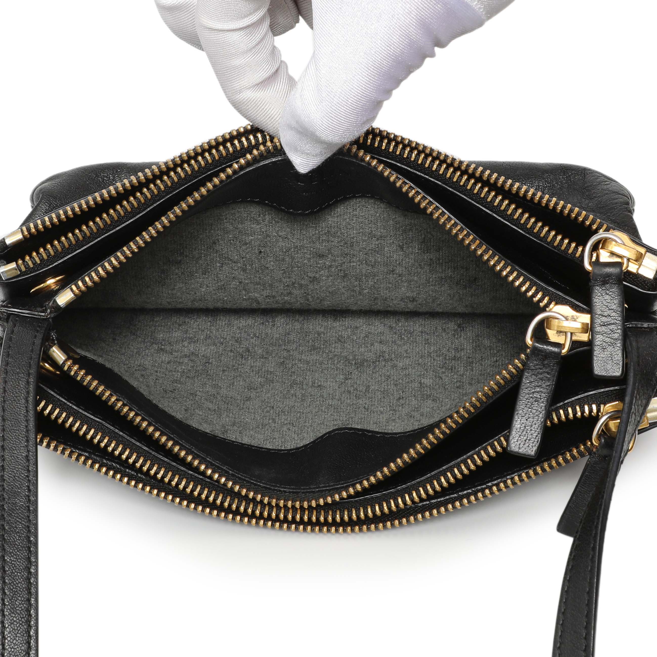 Celine Black Lambskin Small Trio Crossbody - Image 10