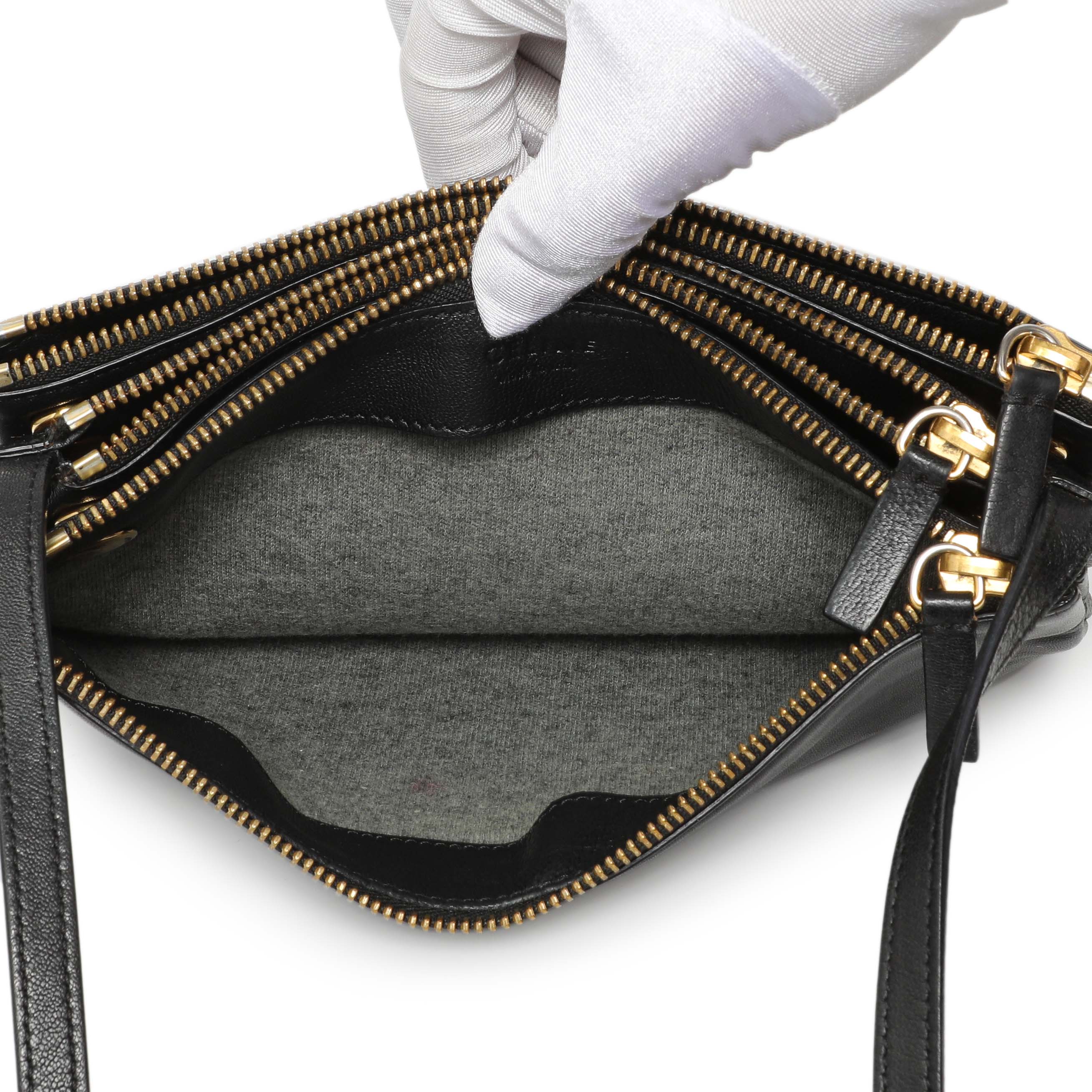 Celine Black Lambskin Small Trio Crossbody - Image 11