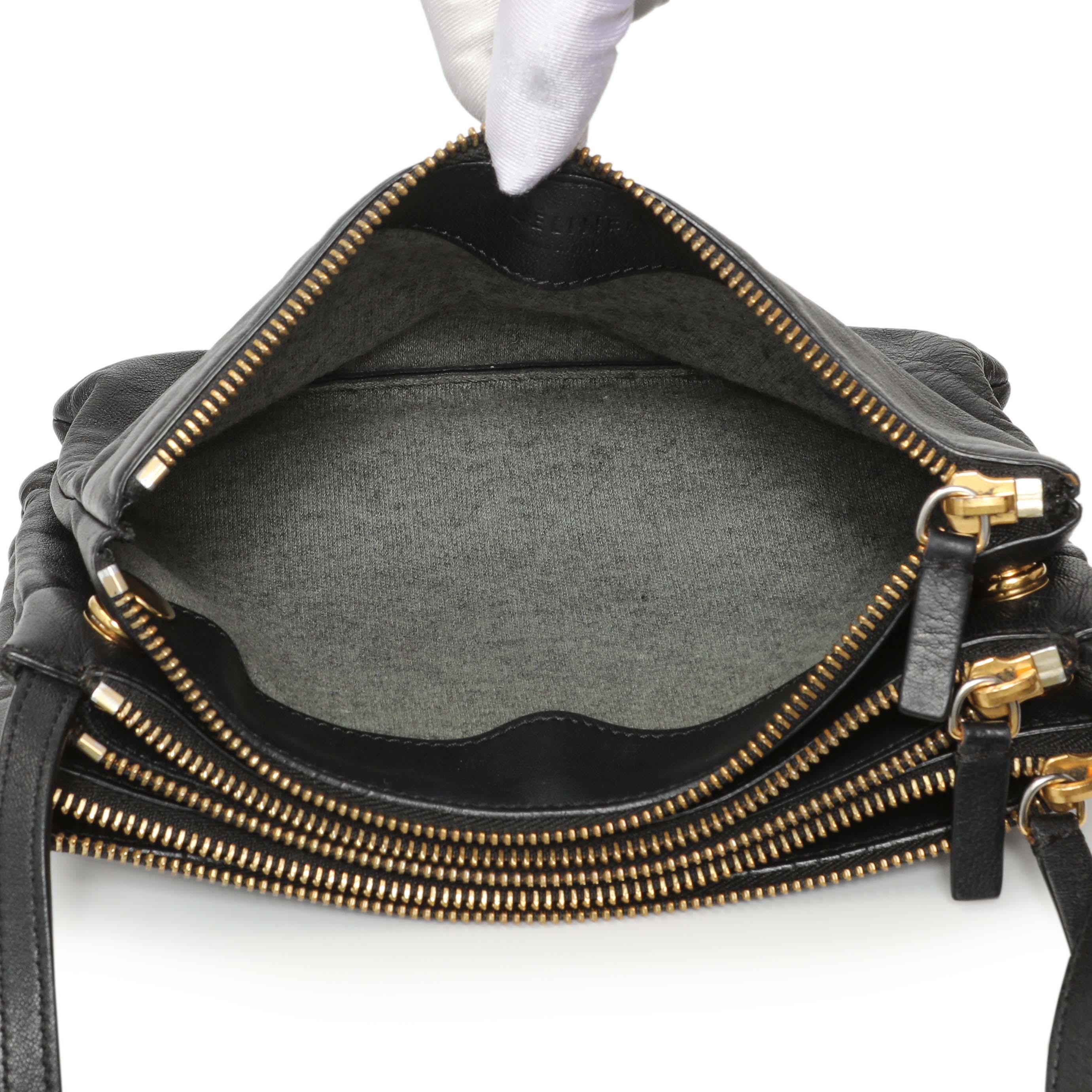 Celine Black Lambskin Small Trio Crossbody - Image 9