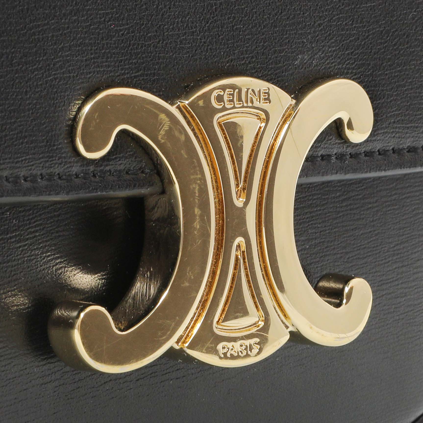 Celine Black Shiny Calfskin Mini Claude - Image 8