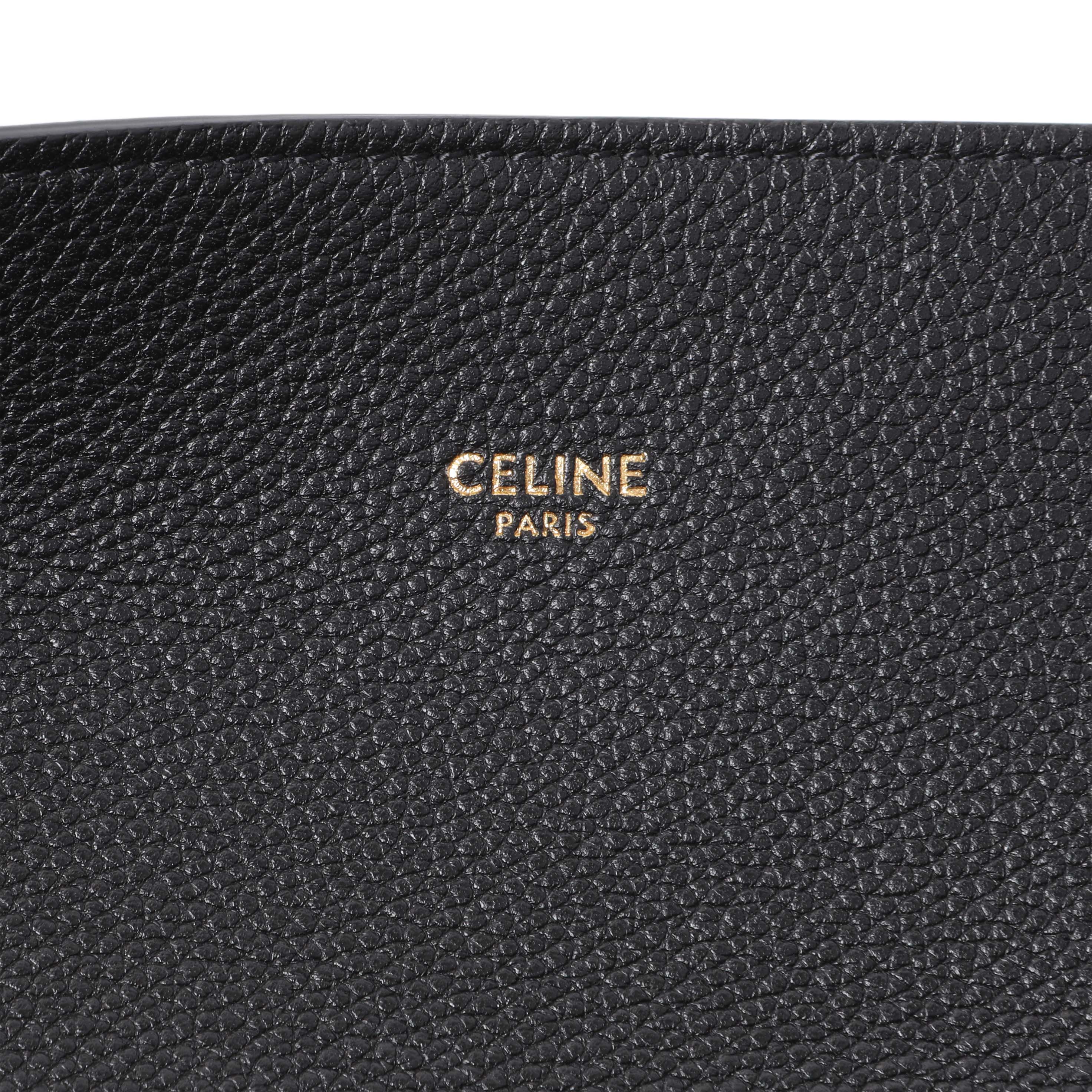 Celine Black Soft Grained Calfskin Medium Belt Cabas Phantom - Image 5