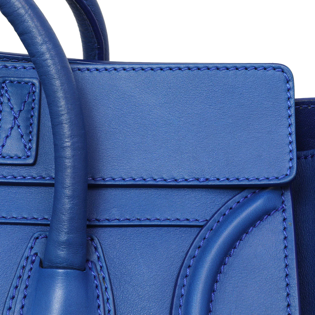 Celine Blue Smooth Calfskin Mini Luggage Tote - Image 12