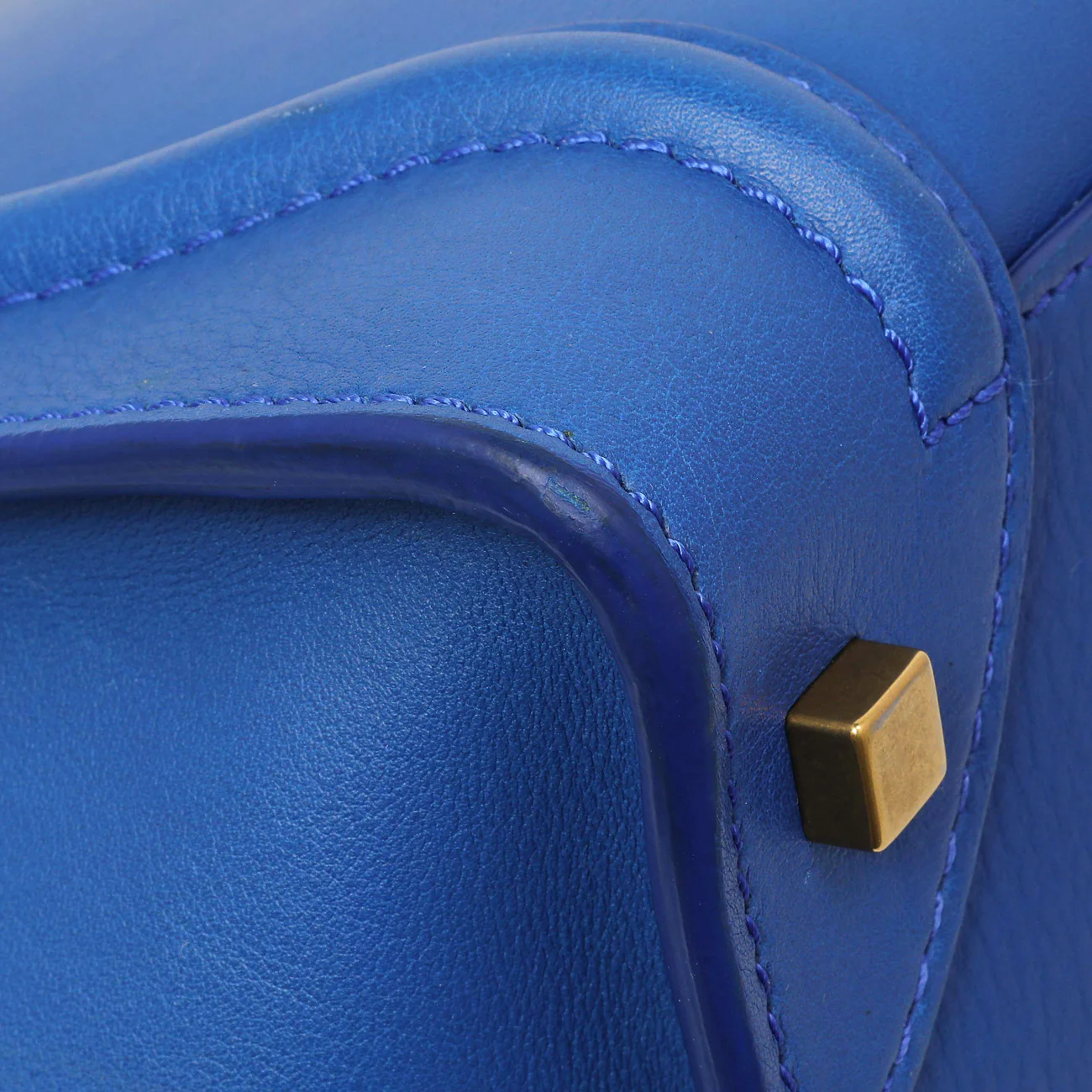 Celine Blue Smooth Calfskin Mini Luggage Tote - Image 6