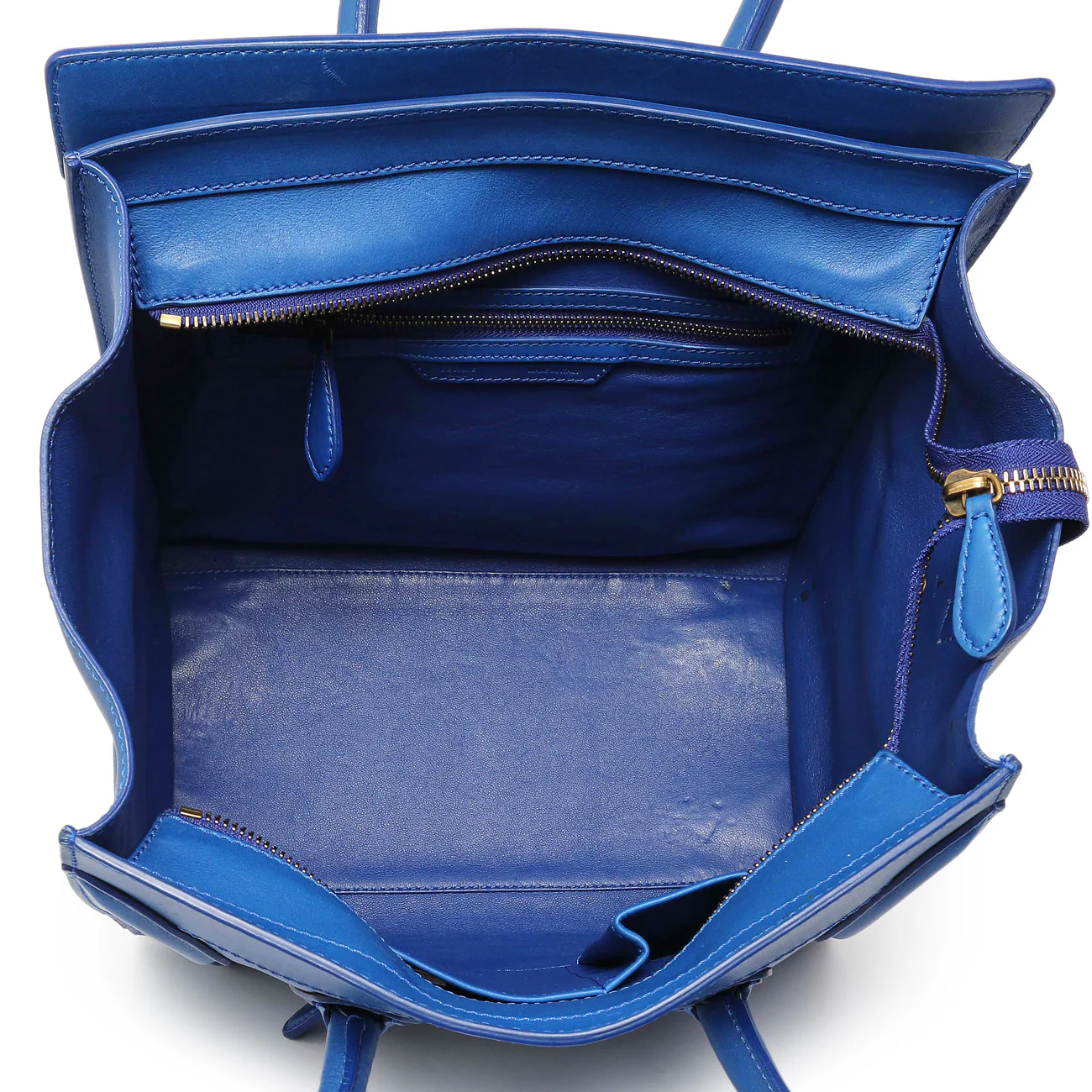 Celine Blue Smooth Calfskin Mini Luggage Tote - Image 8
